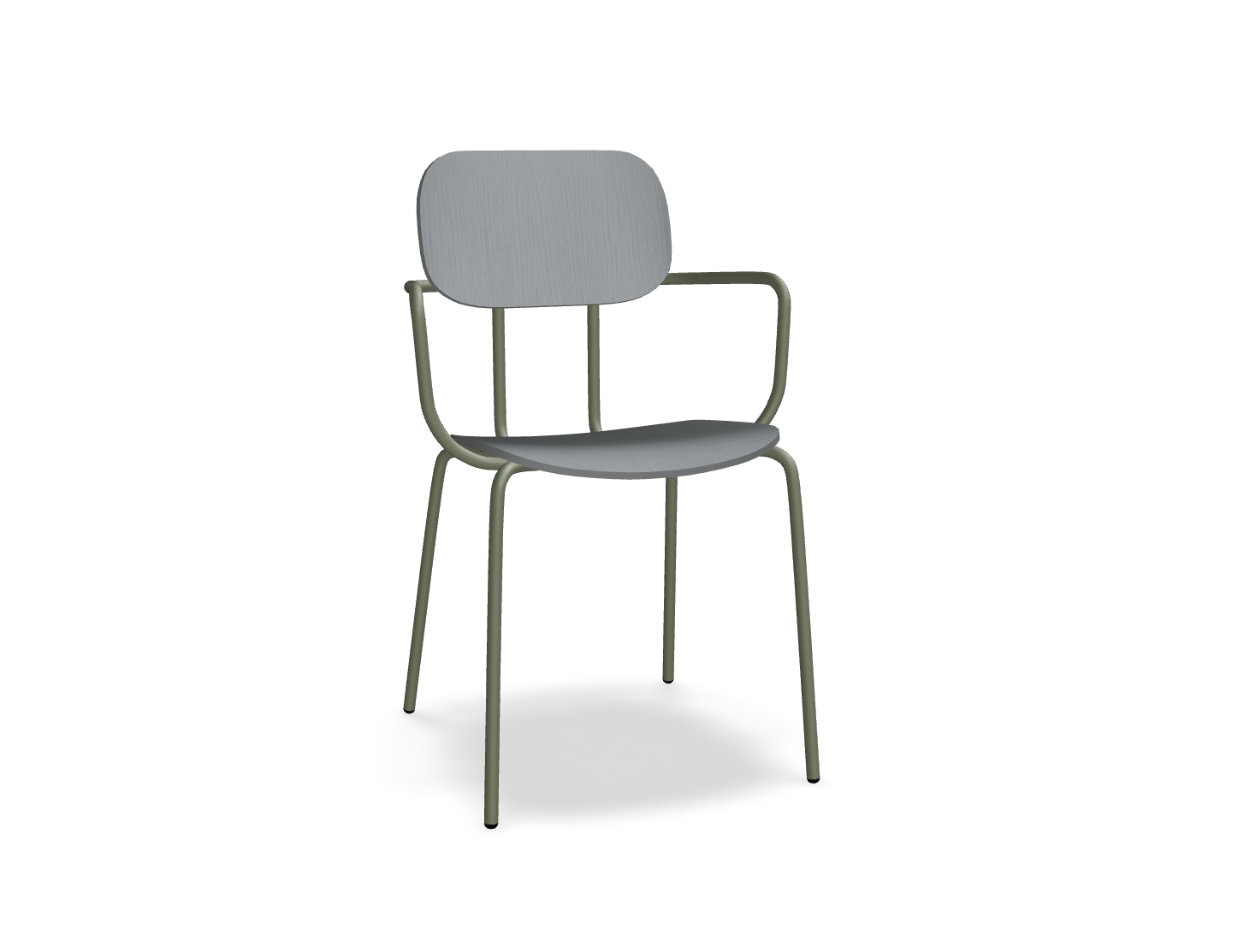 Krzesło NEW SCHOOL oliwkowa podstawa – .mdd
