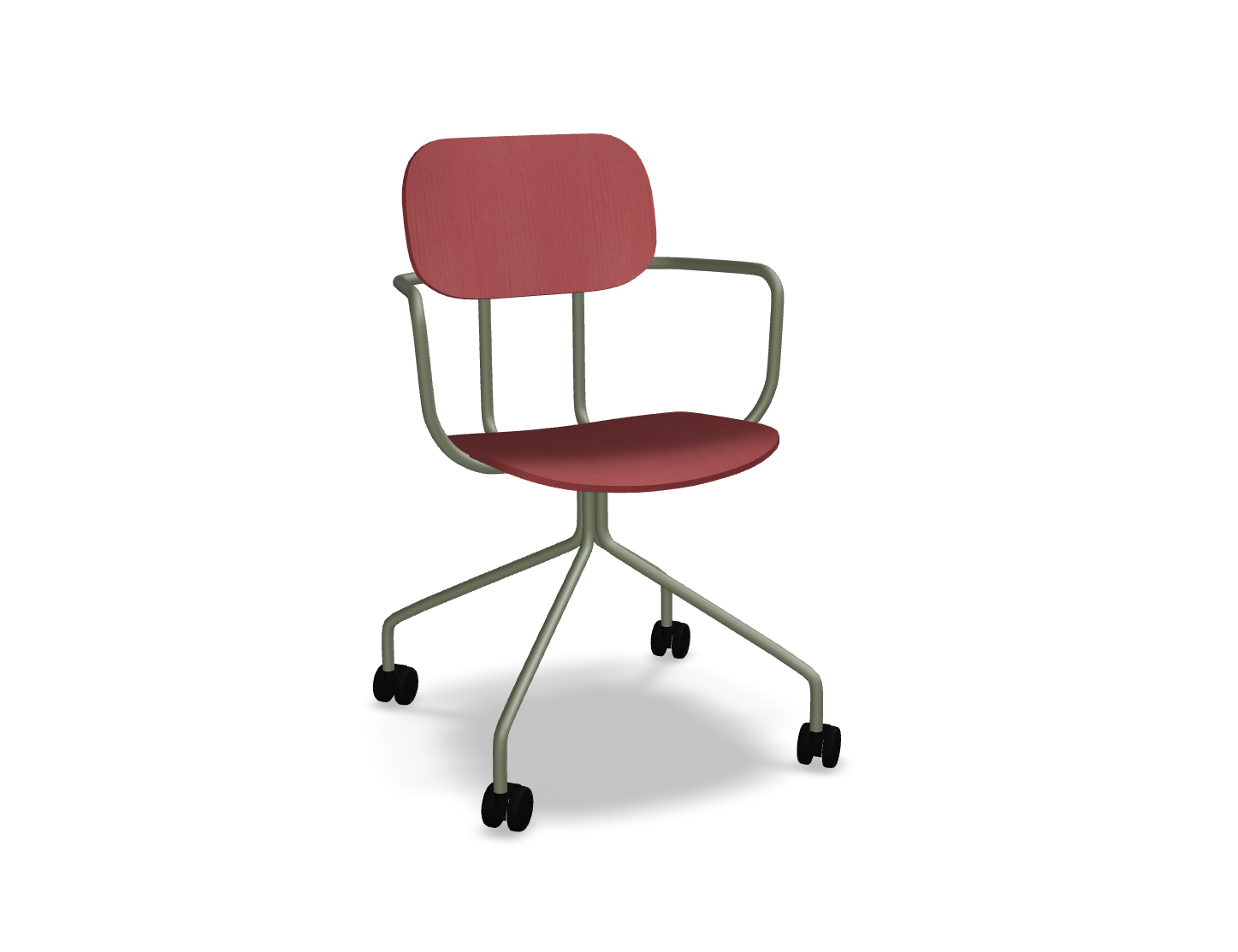 Krzesło biurowe NEW SCHOOL oliwkowa podstawa – .mdd