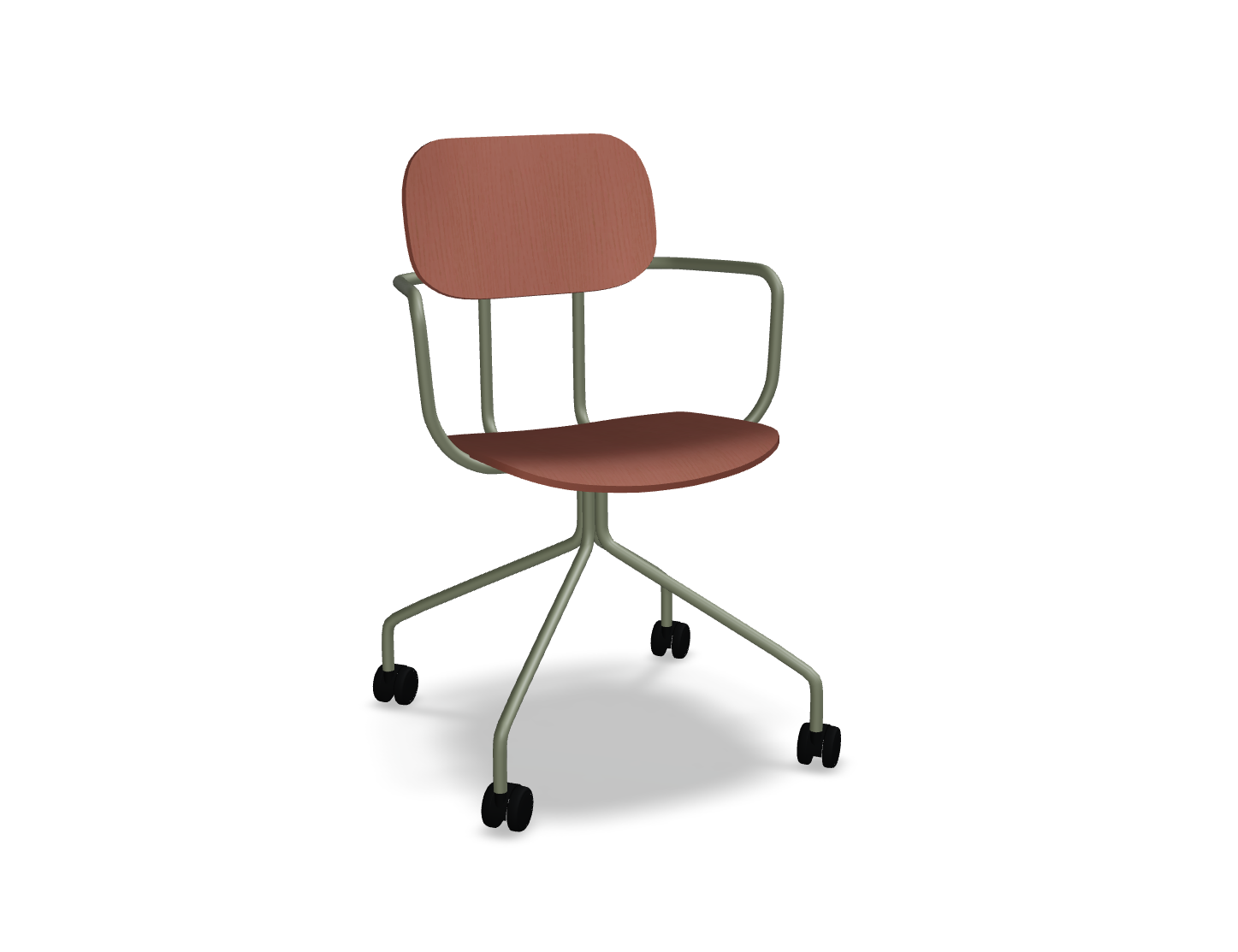 Krzesło biurowe NEW SCHOOL oliwkowa podstawa – .mdd