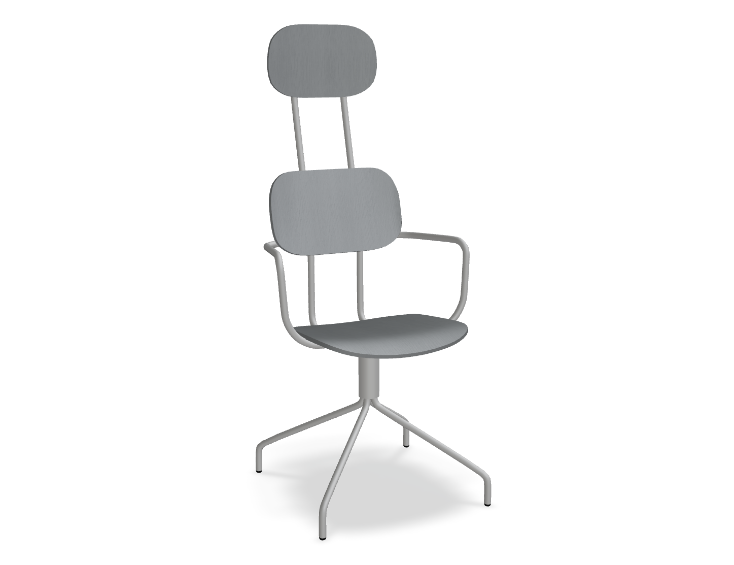 Krzesło obrotowe z zagłówkiem NEW SCHOOL jasnoszara podstawa – styl nowoczesny