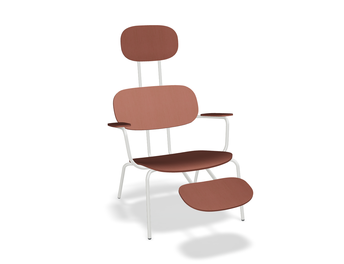 Fotel z zagłówkiem NEW SCHOOL LOUNGE perłowa podstawa – .mdd