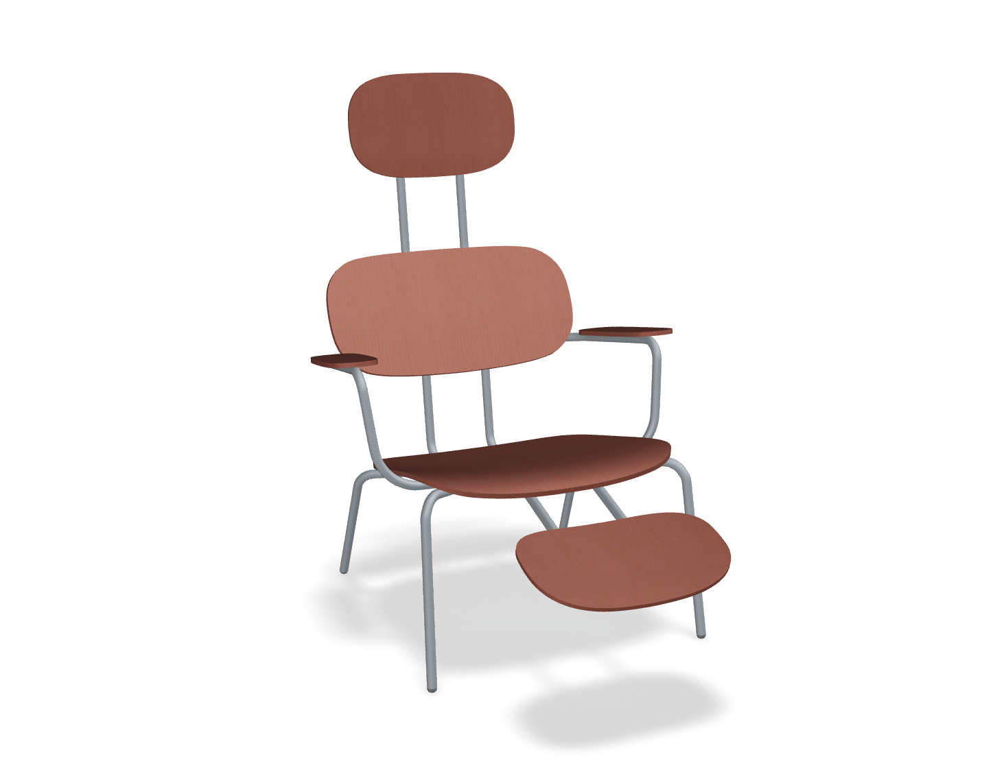 Fotel z zagłówkiem NEW SCHOOL LOUNGE ciemnoszara podstawa – .mdd