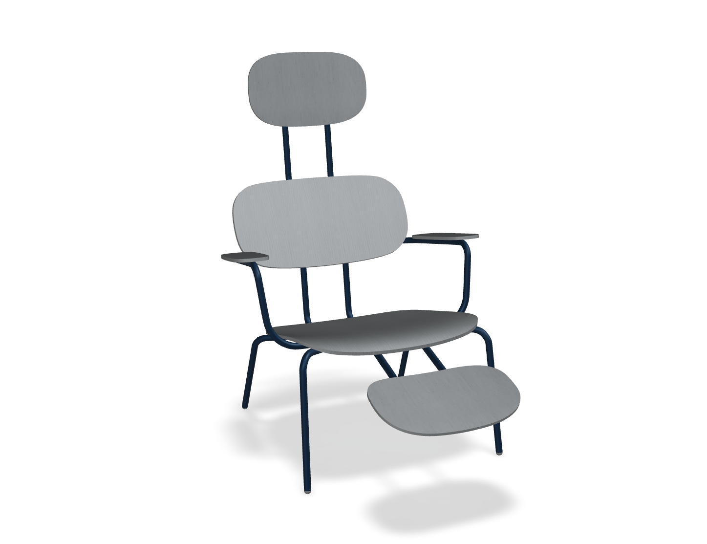 Fotel z zagłówkiem NEW SCHOOL LOUNGE niebieska podstawa do salonu – .mdd
