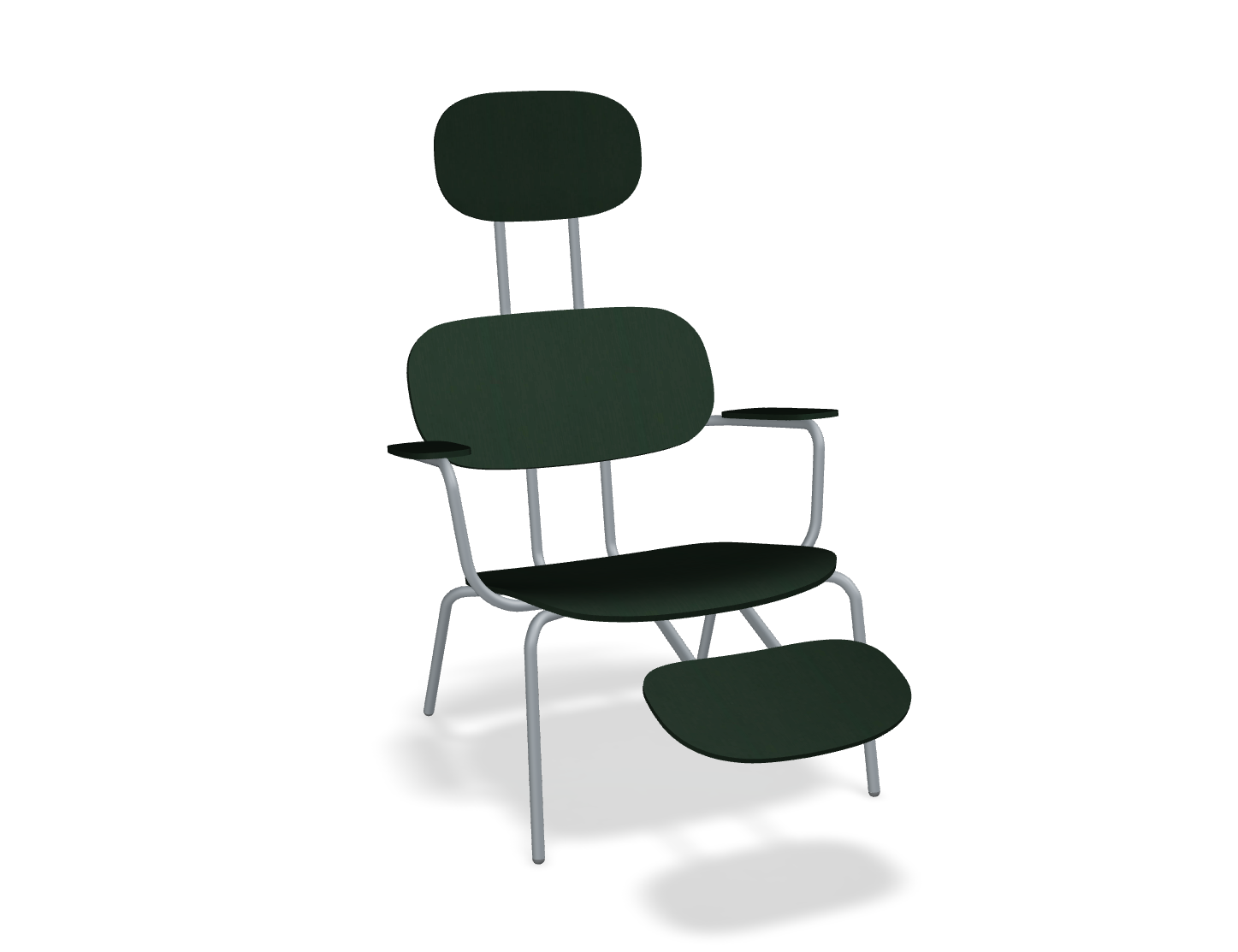 Fotel z zagłówkiem NEW SCHOOL LOUNGE ciemnoszara podstawa do salonu – .mdd