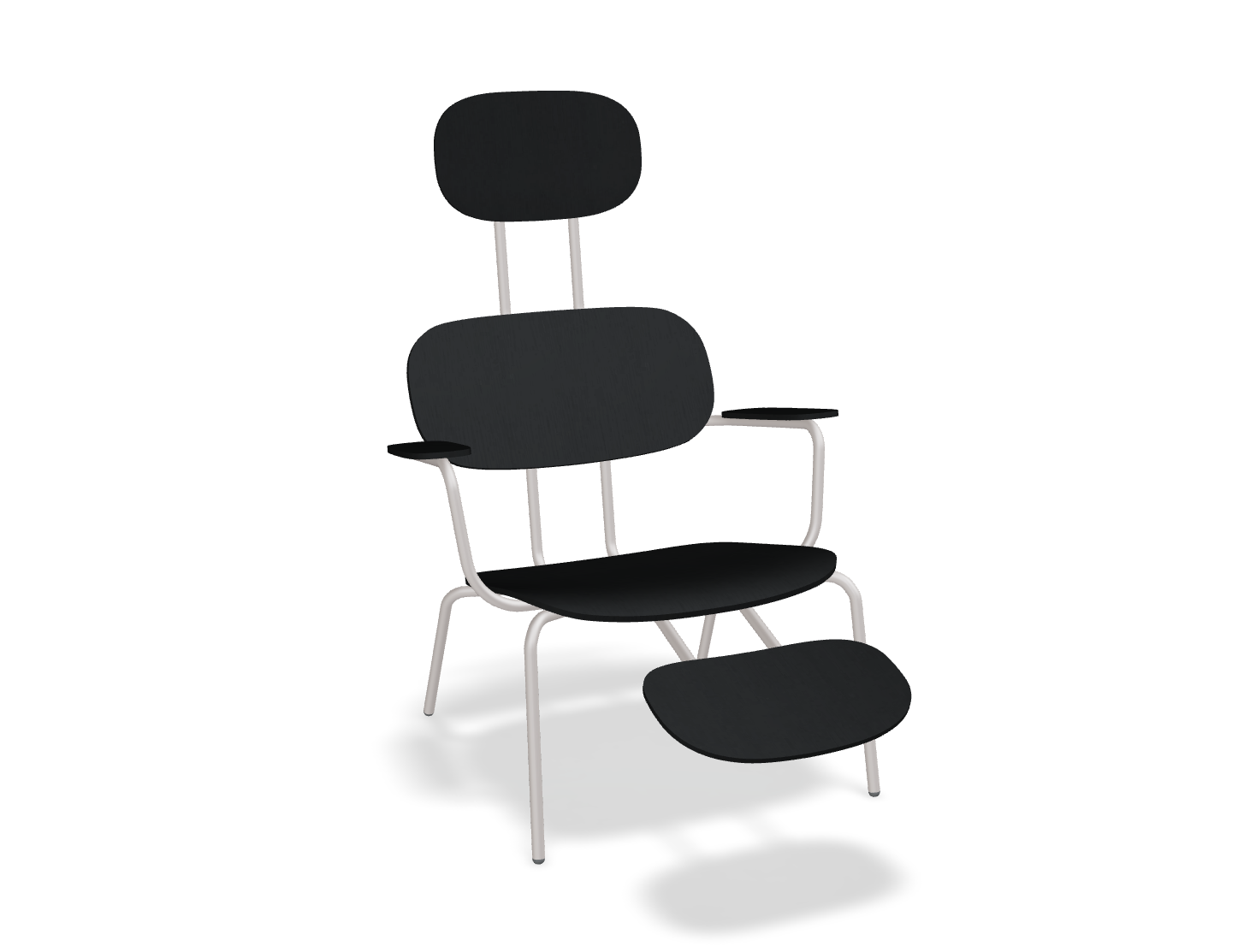 Fotel z zagłówkiem NEW SCHOOL LOUNGE beżowa podstawa – .mdd