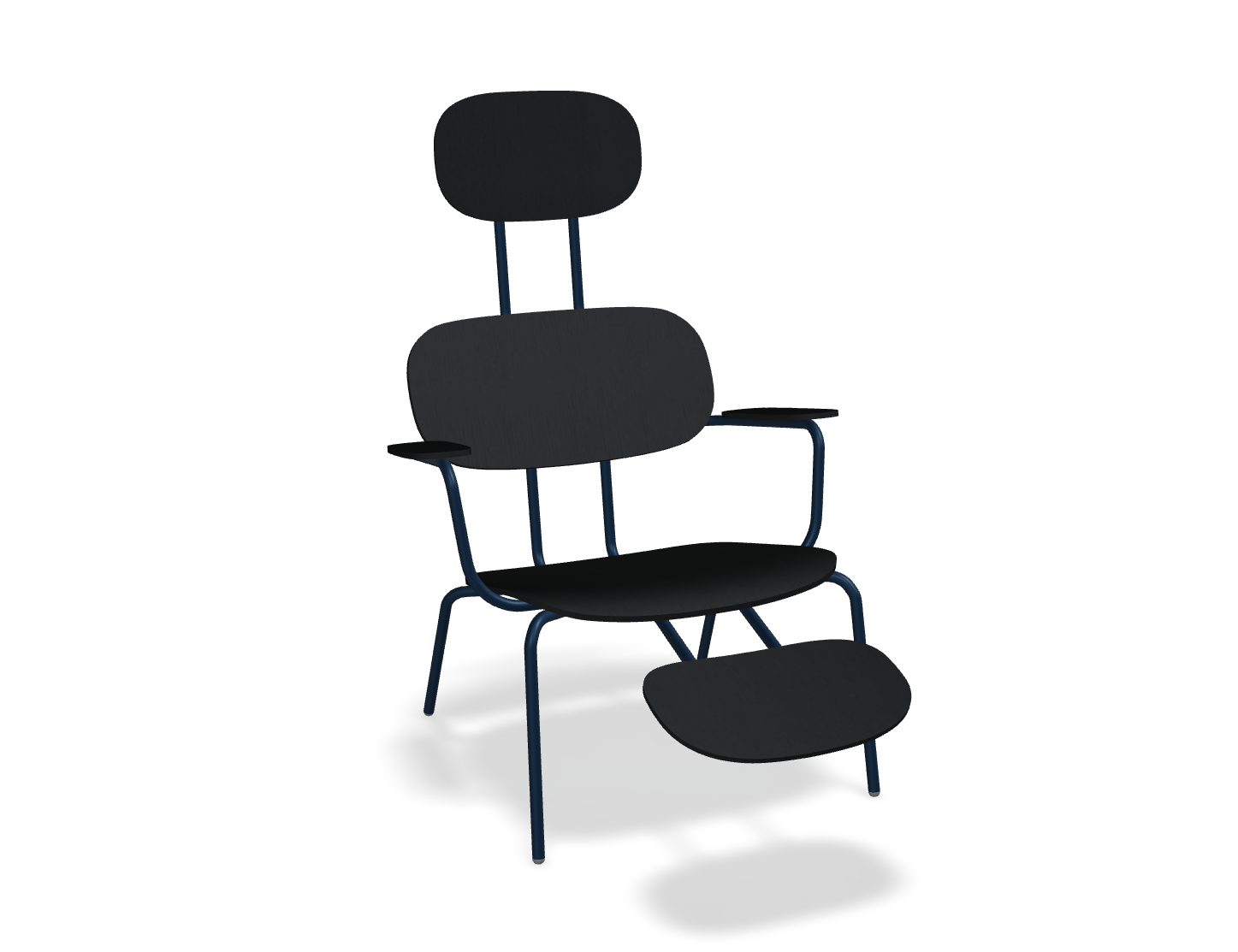 Fotel z zagłówkiem NEW SCHOOL LOUNGE niebieska podstawa – .mdd