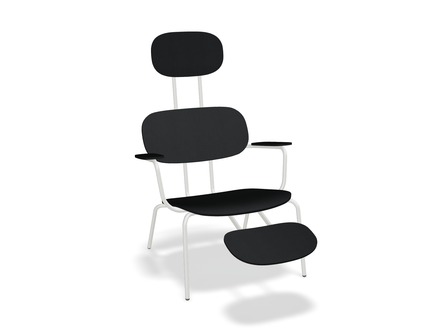 Fotel z zagłówkiem NEW SCHOOL LOUNGE perłowa podstawa – .mdd