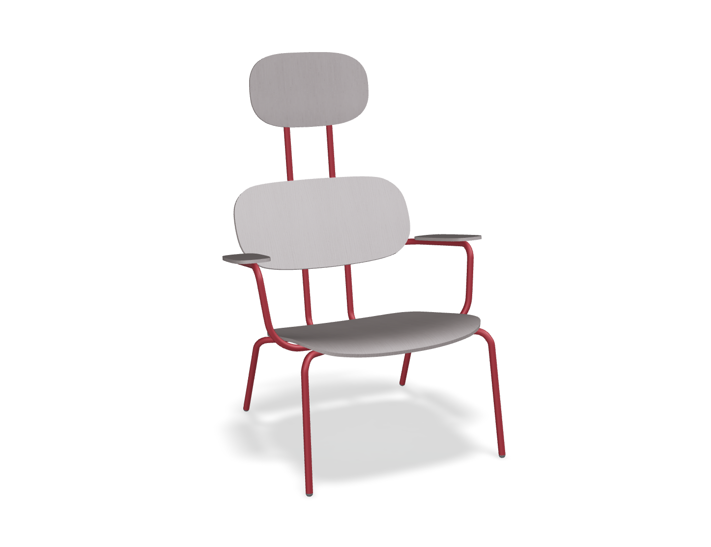 Fotel z zagłówkiem NEW SCHOOL LOUNGE czerwona podstawa do salonu – .mdd
