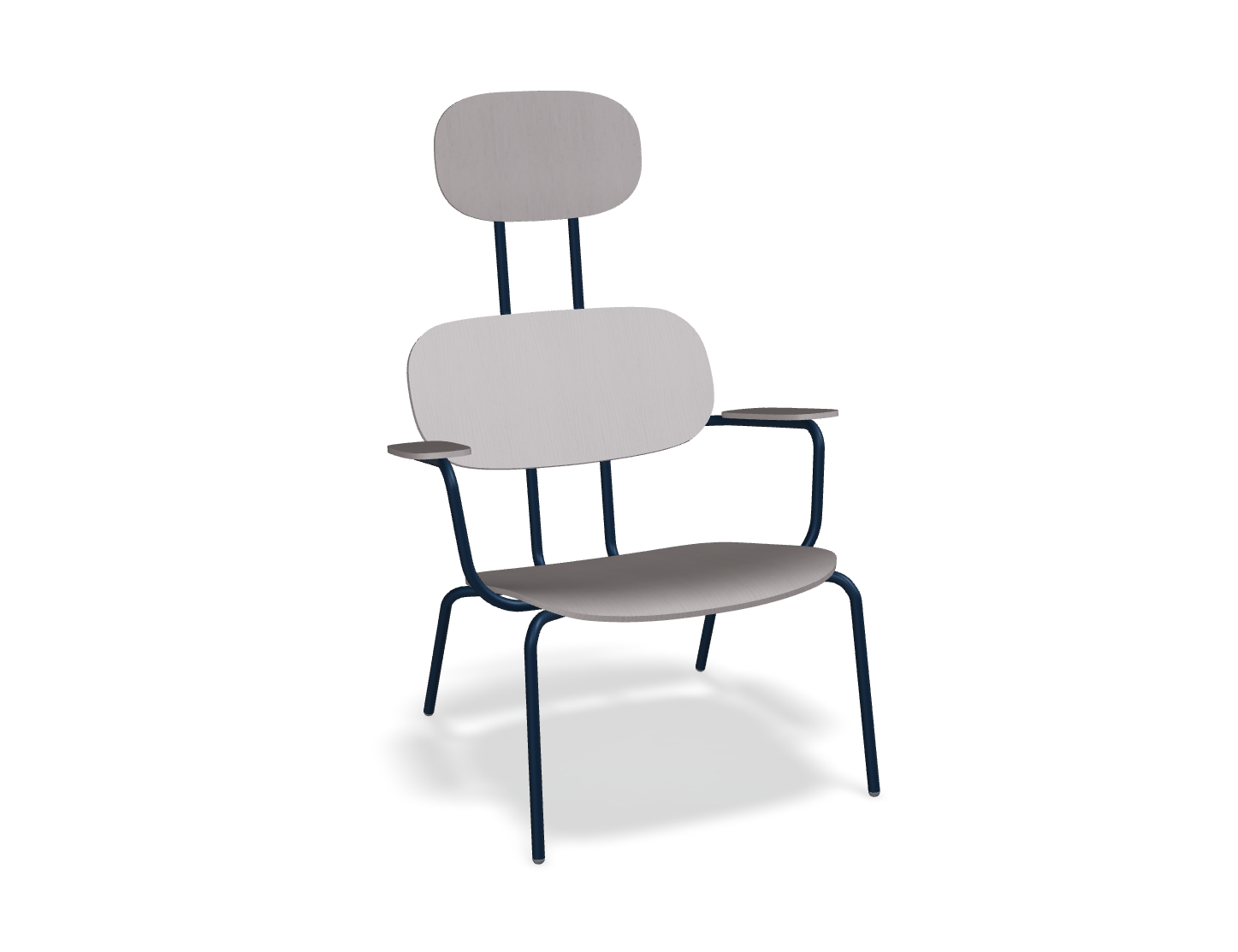 Fotel z zagłówkiem NEW SCHOOL LOUNGE niebieska podstawa do salonu – .mdd