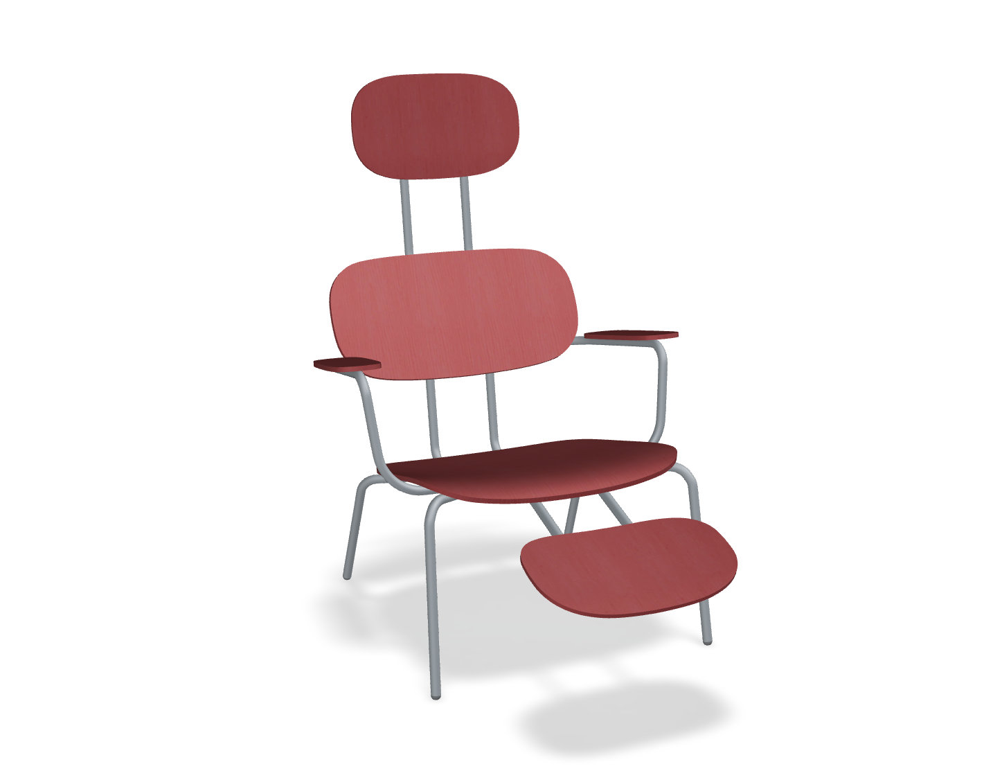 Fotel z zagłówkiem NEW SCHOOL LOUNGE ciemnoszara podstawa do salonu