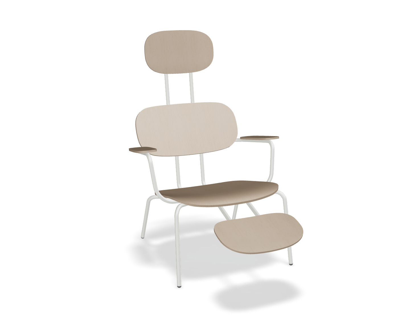Fotel z zagłówkiem NEW SCHOOL LOUNGE perłowa podstawa do salonu – .mdd