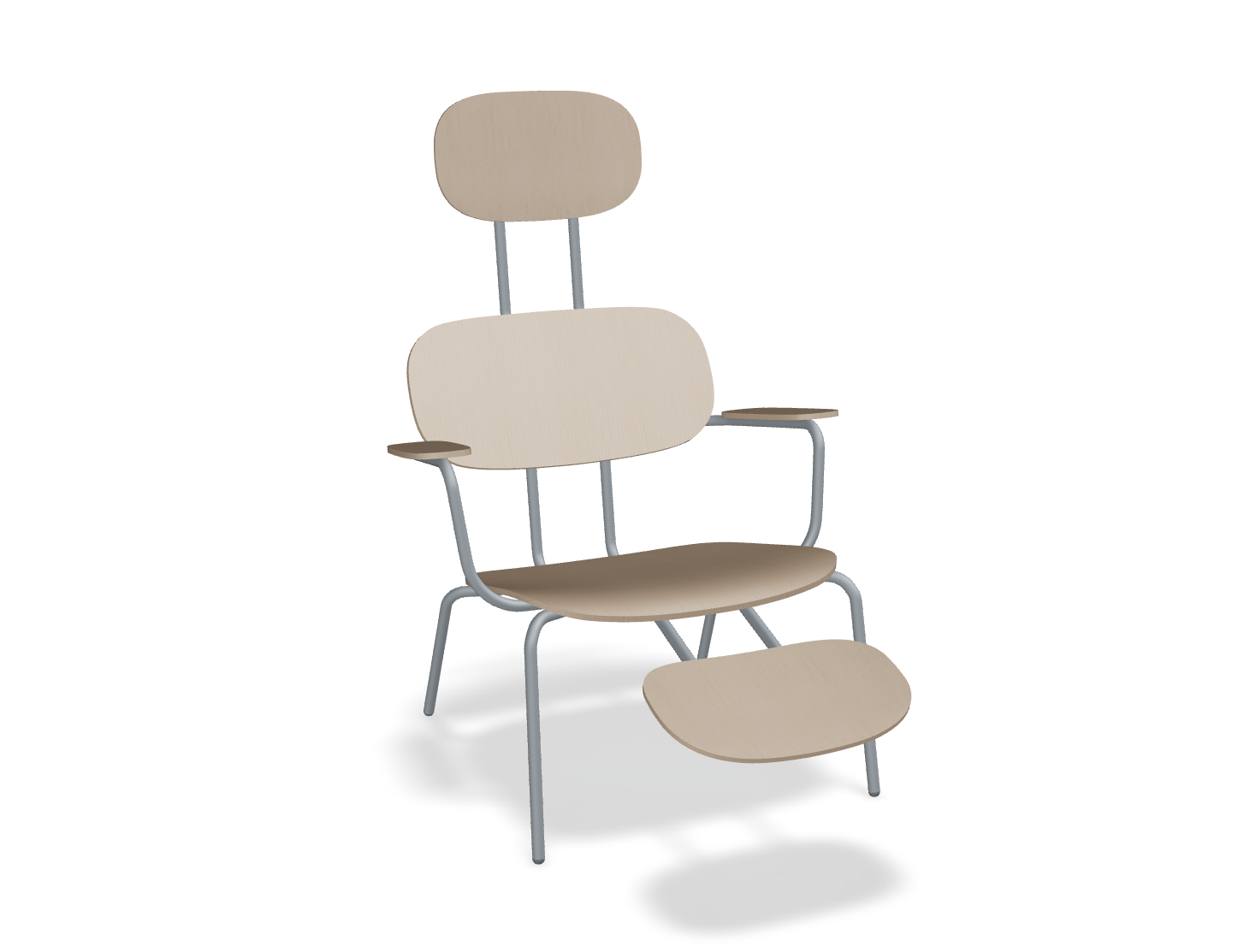 Fotel z zagłówkiem NEW SCHOOL LOUNGE ciemnoszara podstawa do salonu – .mdd