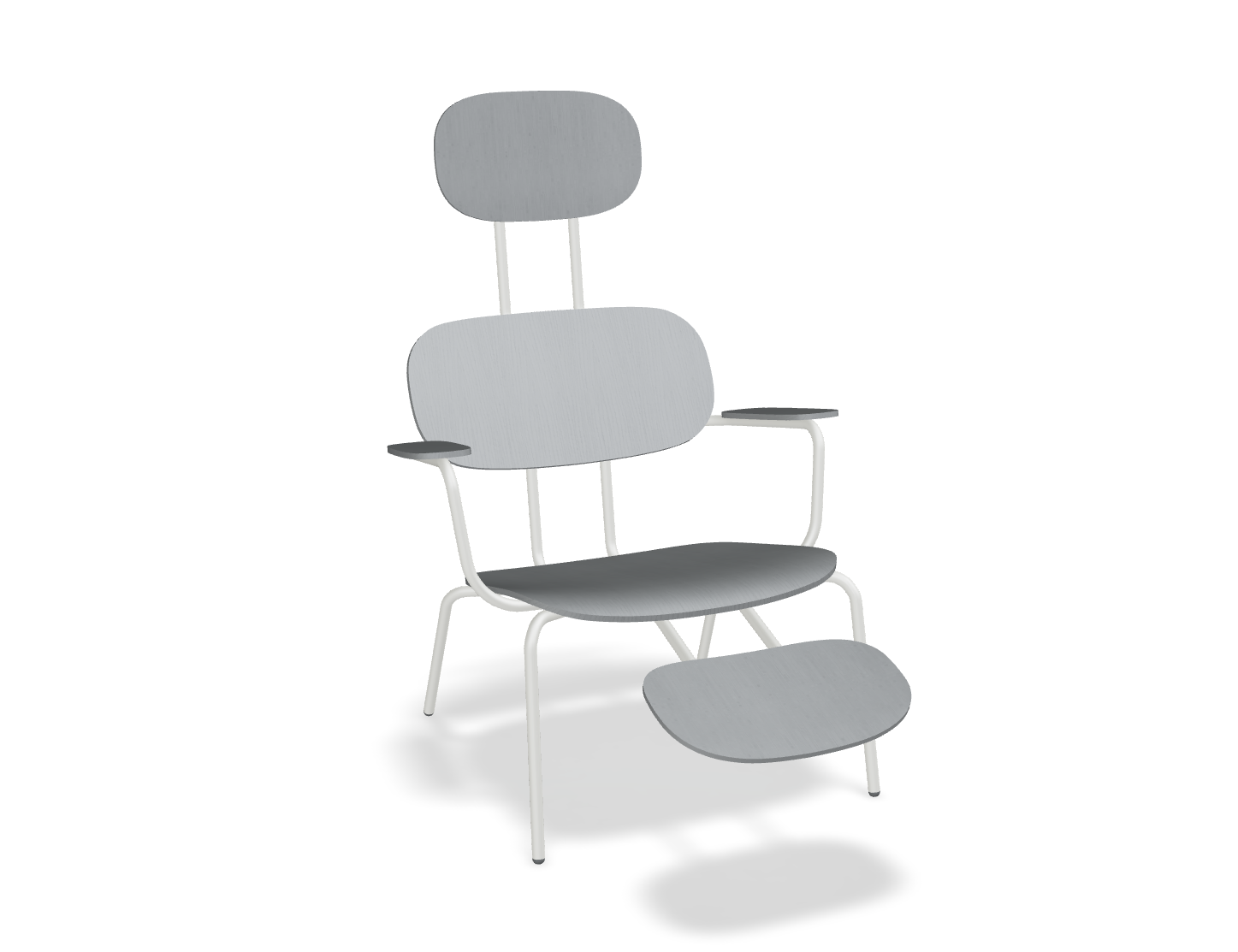 Fotel z zagłówkiem NEW SCHOOL LOUNGE perłowa podstawa – .mdd