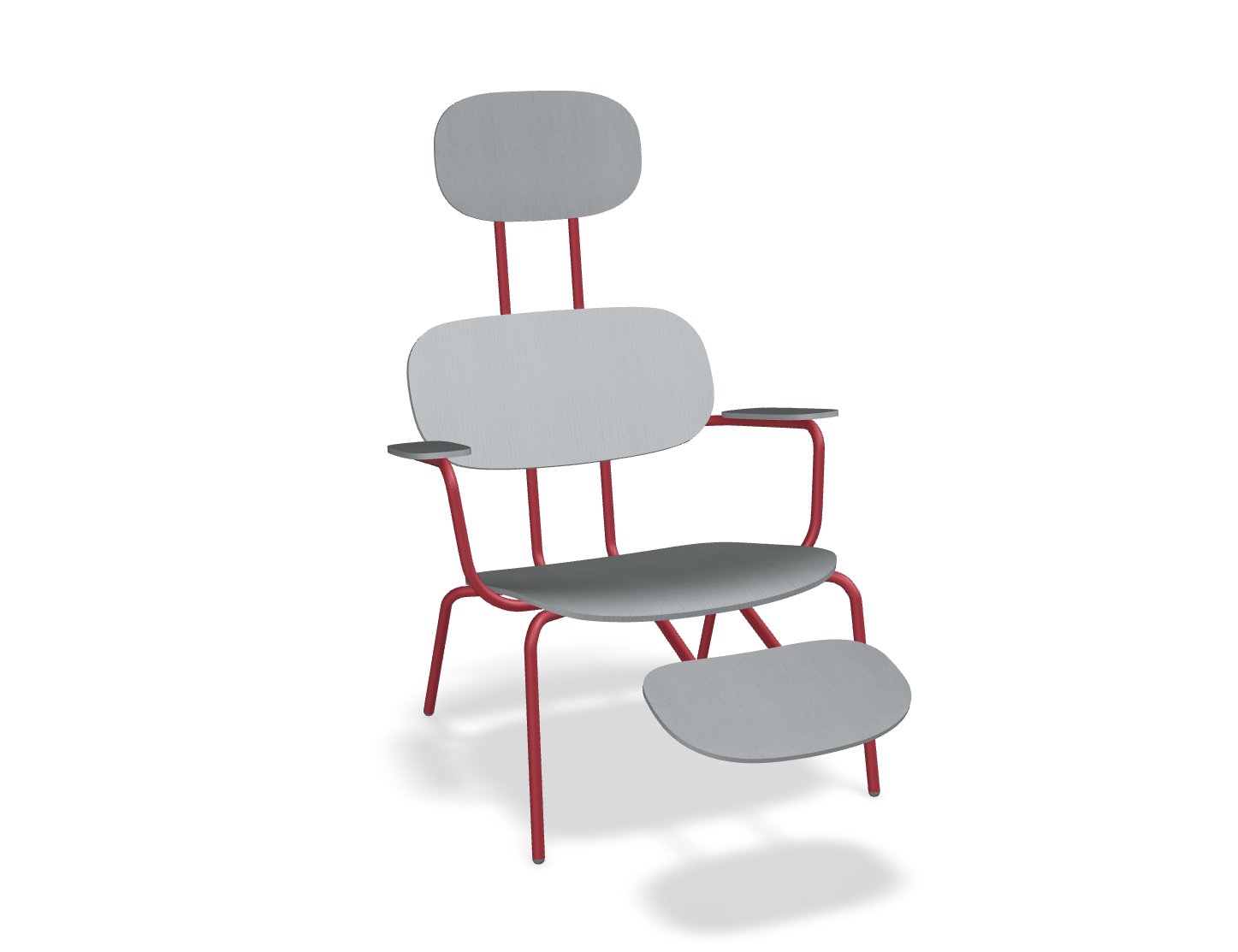 Fotel z zagłówkiem NEW SCHOOL LOUNGE czerwona podstawa – .mdd