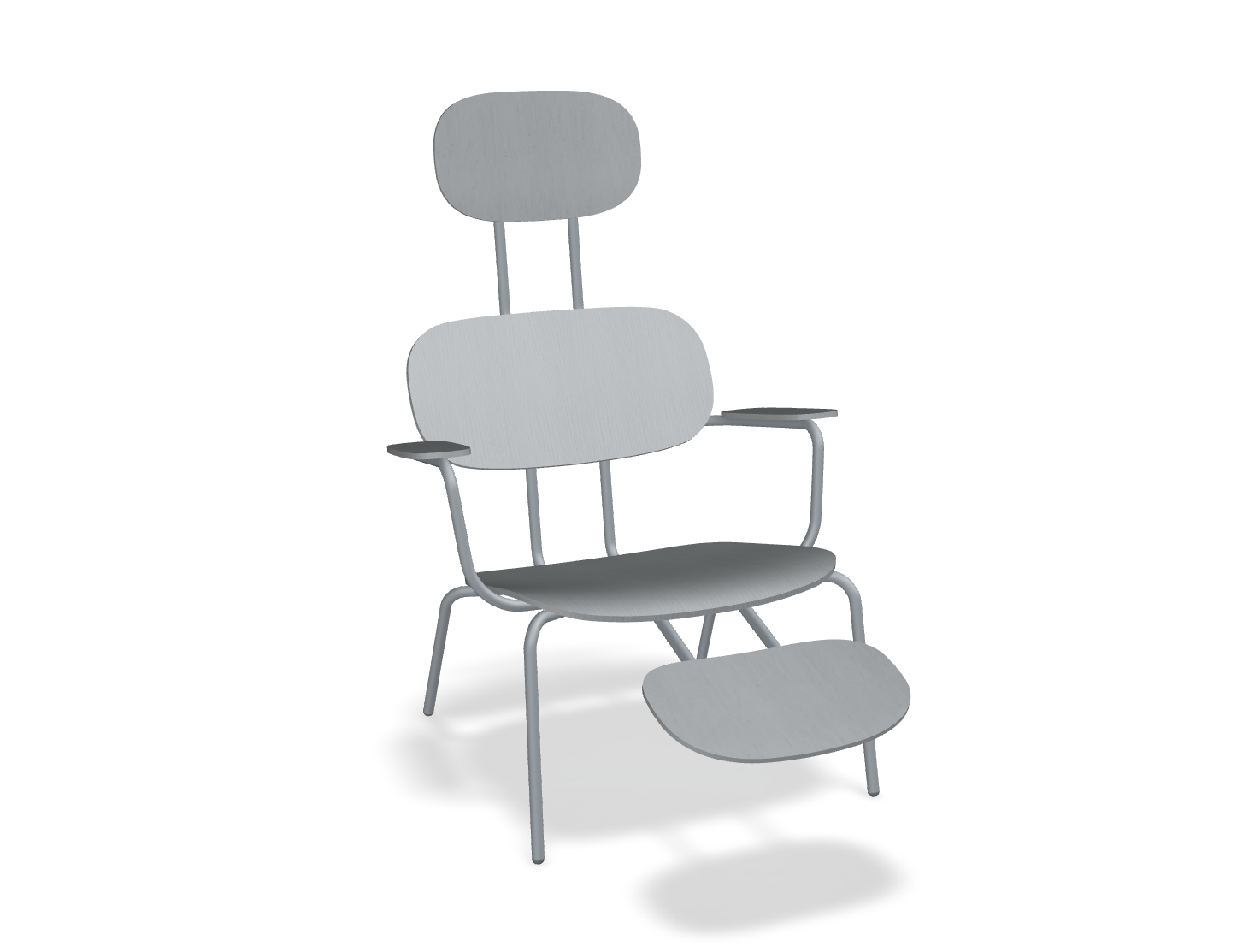 Fotel z zagłówkiem NEW SCHOOL LOUNGE ciemnoszara podstawa – .mdd