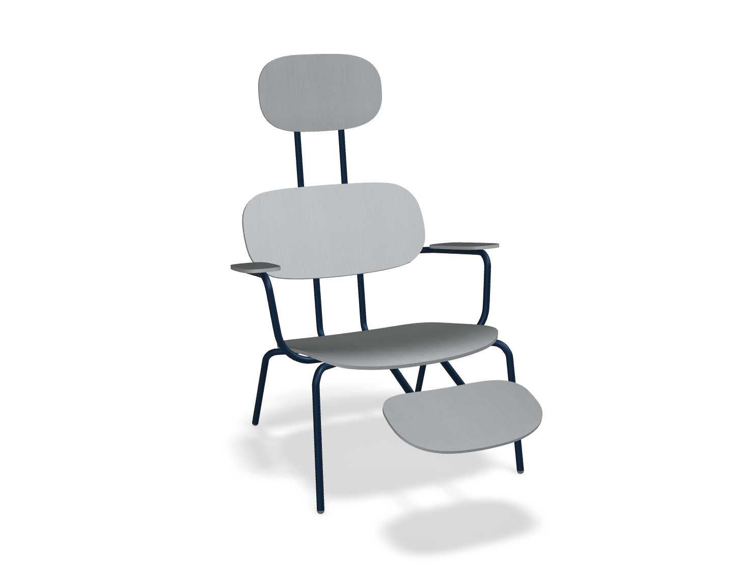 Fotel z zagłówkiem NEW SCHOOL LOUNGE niebieska podstawa – .mdd