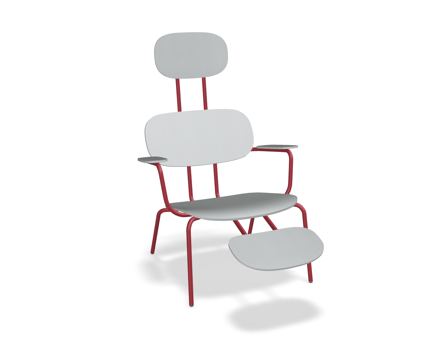 Fotel z zagłówkiem NEW SCHOOL LOUNGE czerwona podstawa – .mdd
