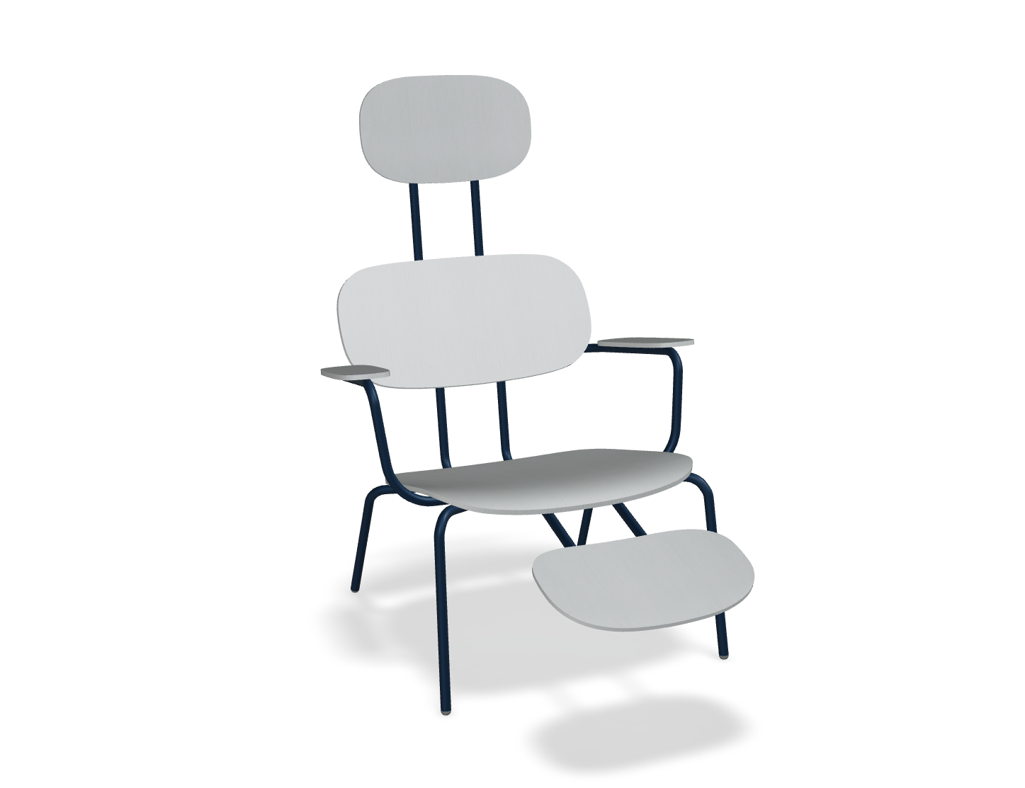 Fotel z zagłówkiem NEW SCHOOL LOUNGE niebieska podstawa do salonu – .mdd