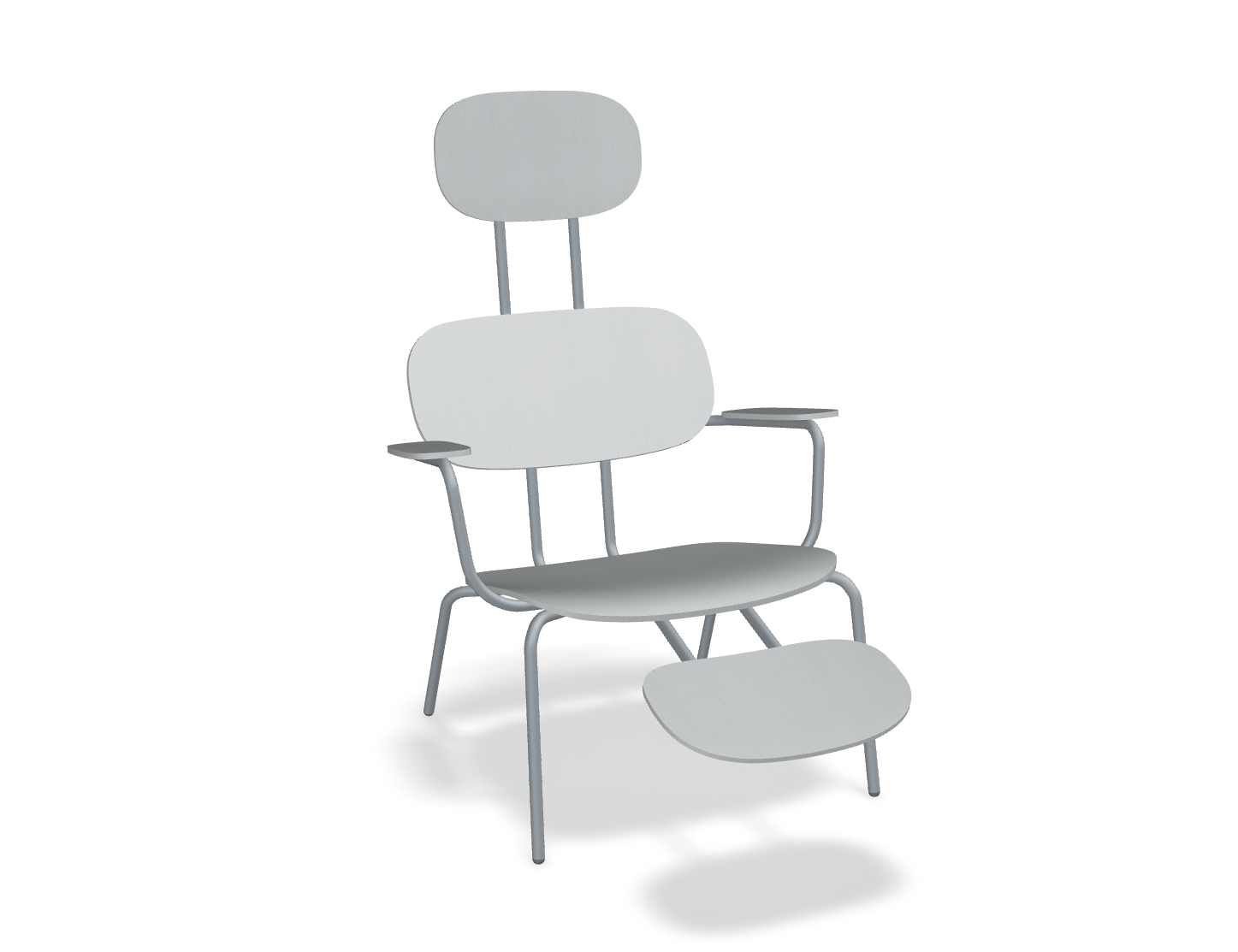 Fotel z zagłówkiem NEW SCHOOL LOUNGE ciemnoszara podstawa – .mdd