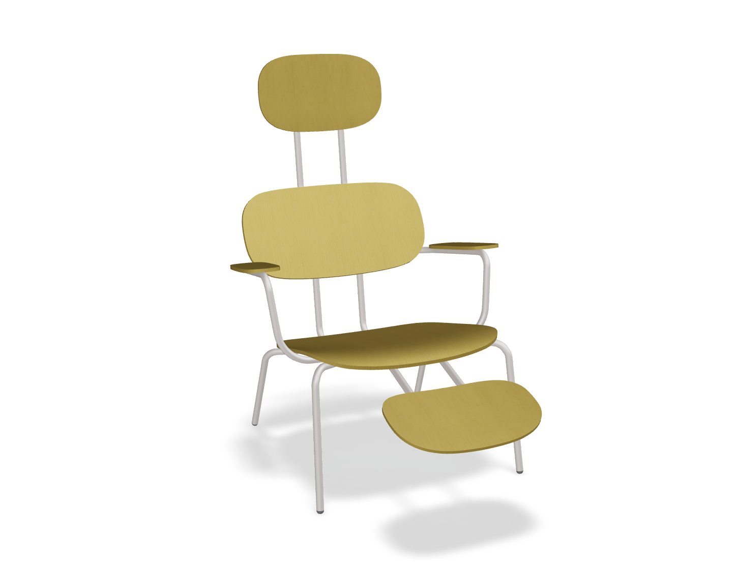Fotel z zagłówkiem NEW SCHOOL LOUNGE beżowa podstawa do salonu – .mdd