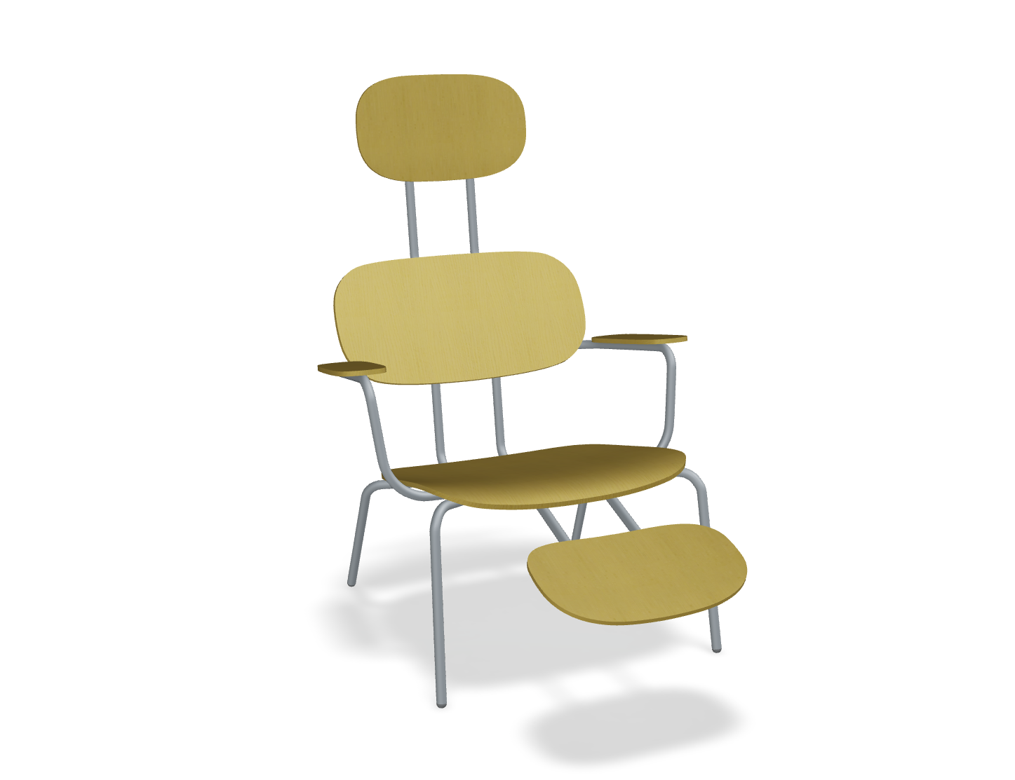 Fotel z zagłówkiem NEW SCHOOL LOUNGE ciemnoszara podstawa do salonu – .mdd
