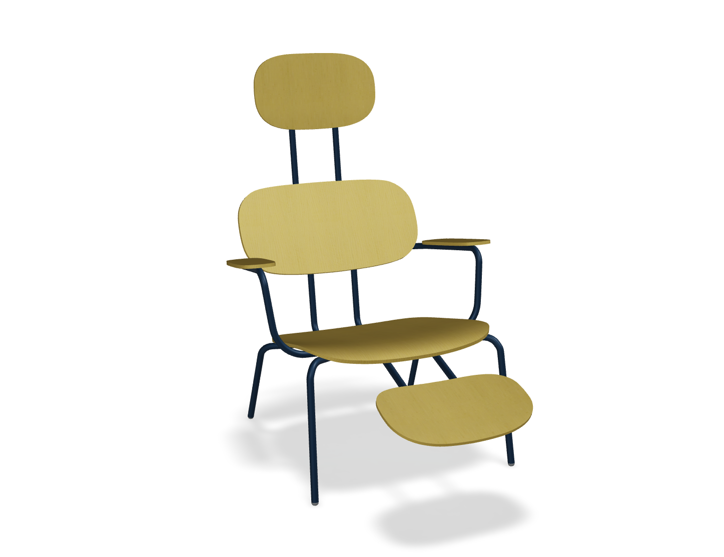 Fotel z zagłówkiem NEW SCHOOL LOUNGE niebieska podstawa do salonu – .mdd