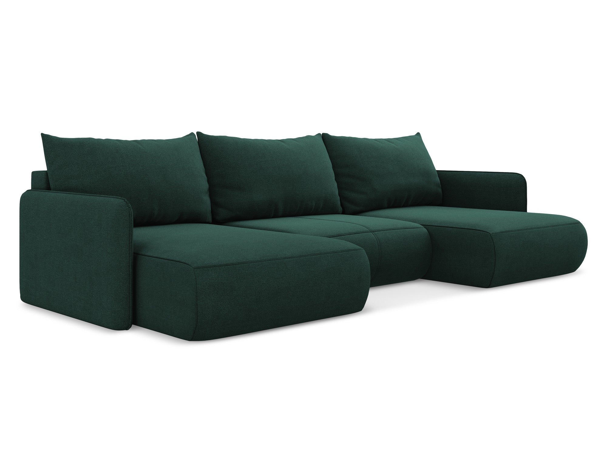 Panoramic corner sofa with sleeping function NANEA bottle green