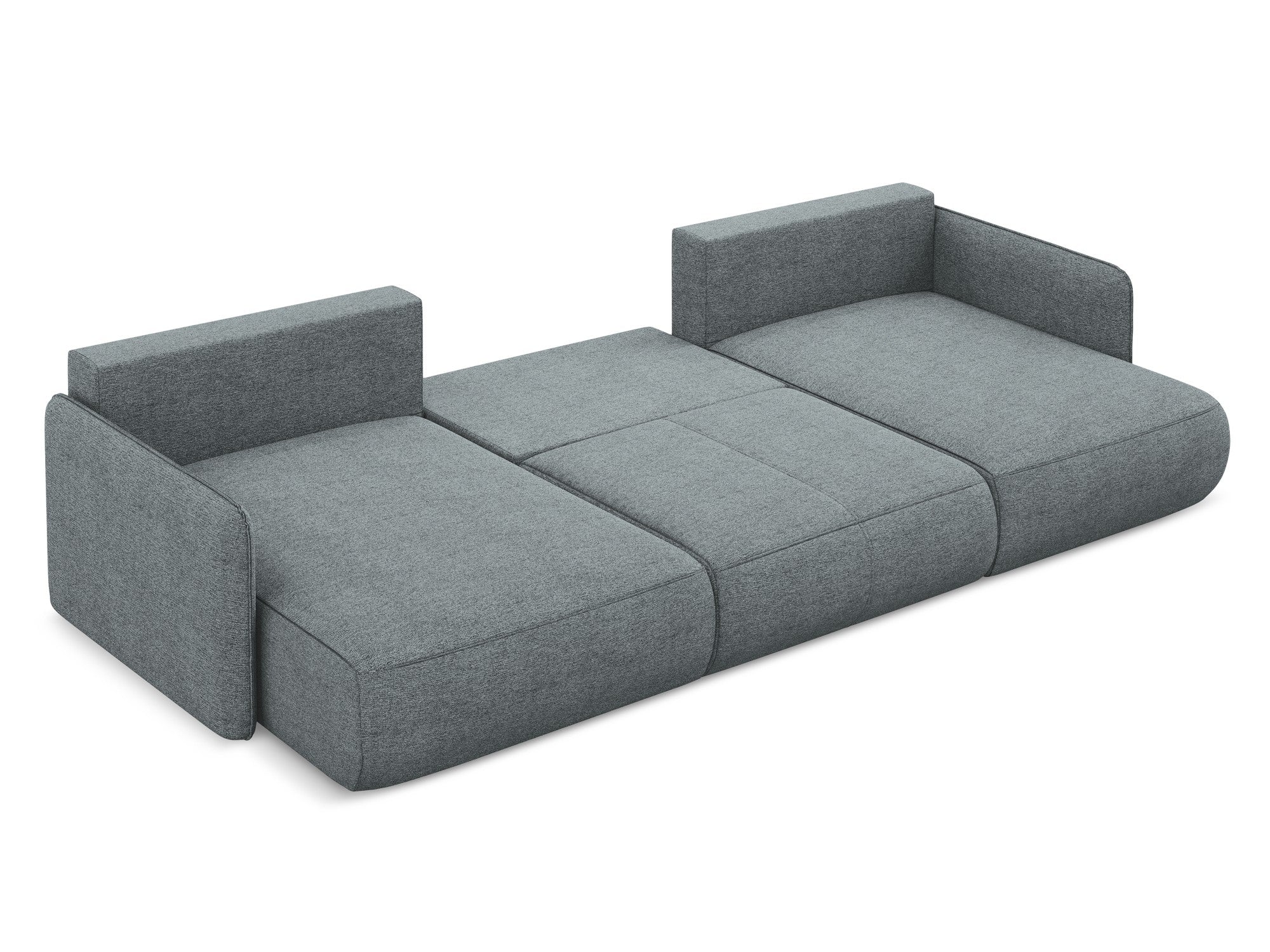 Panoramatický rohový gauč s funkcí spaní NANEA džínově modrý šenil