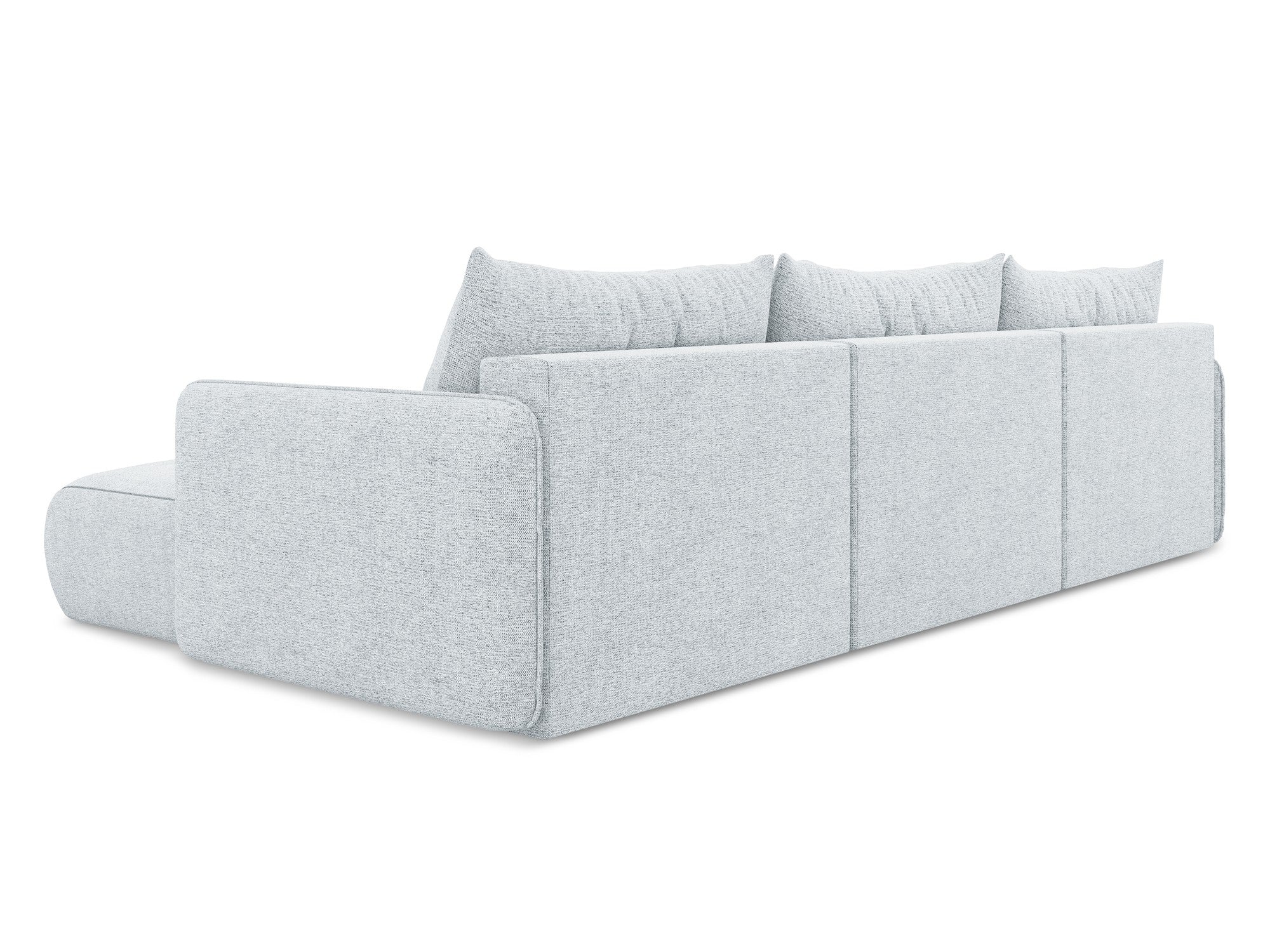 Panoramic corner sofa with sleeping function NANEA light blue chenille