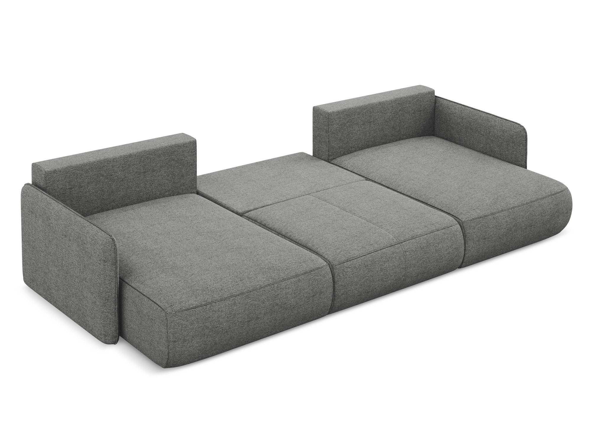 Panoramic Corner Sofa with Sleeping Function NANEA Gray Chenille