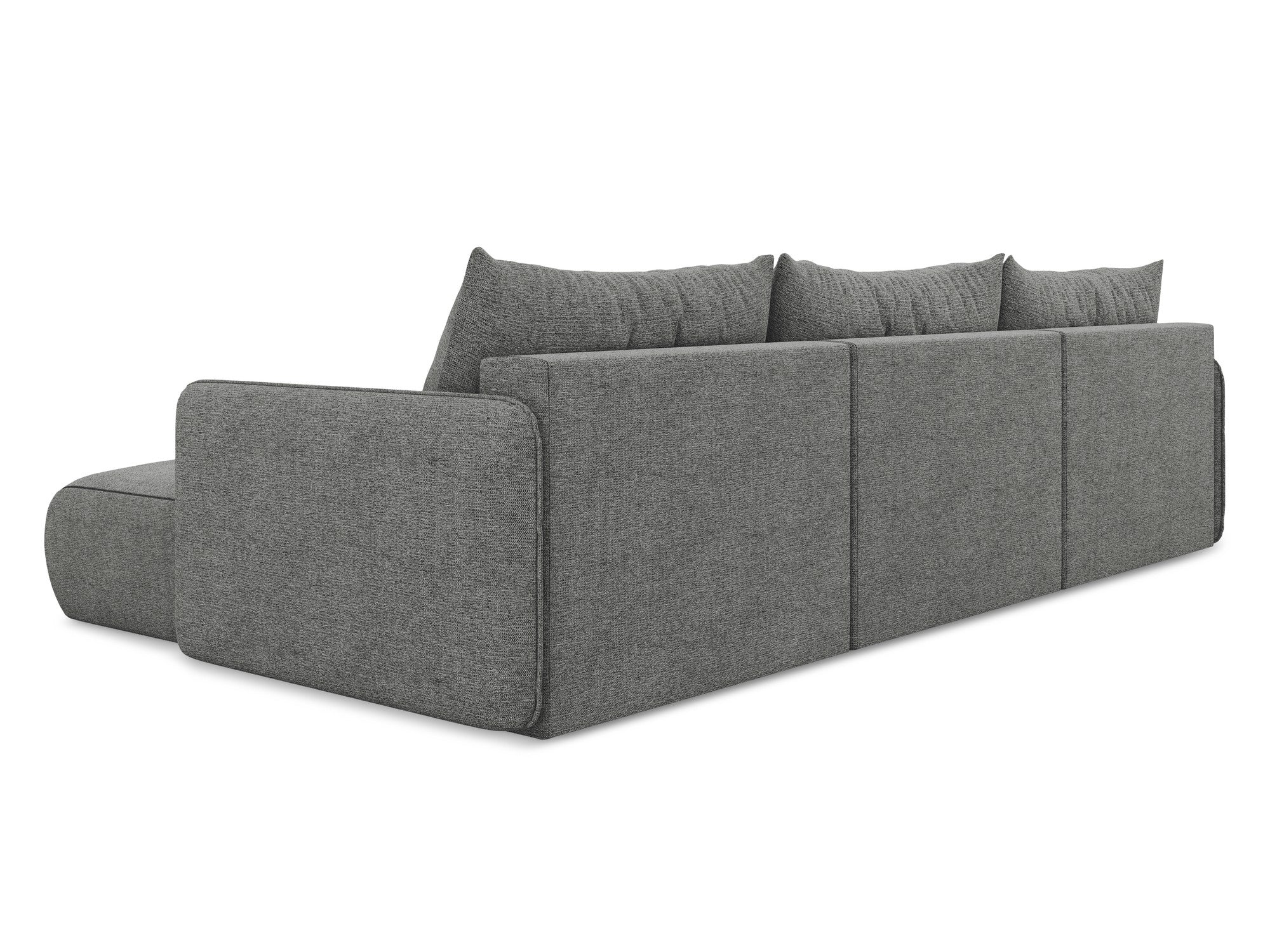 Panoramic Corner Sofa with Sleeping Function NANEA Gray Chenille