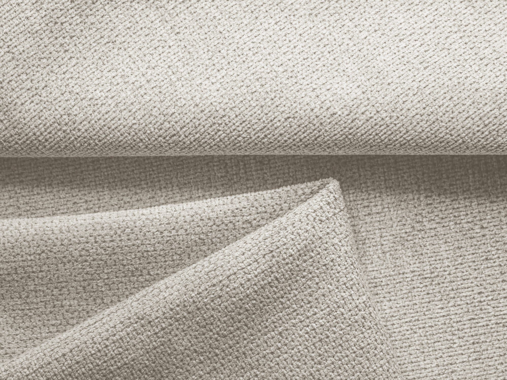 Panoramic corner sofa with sleeping function NANEA silver chenille