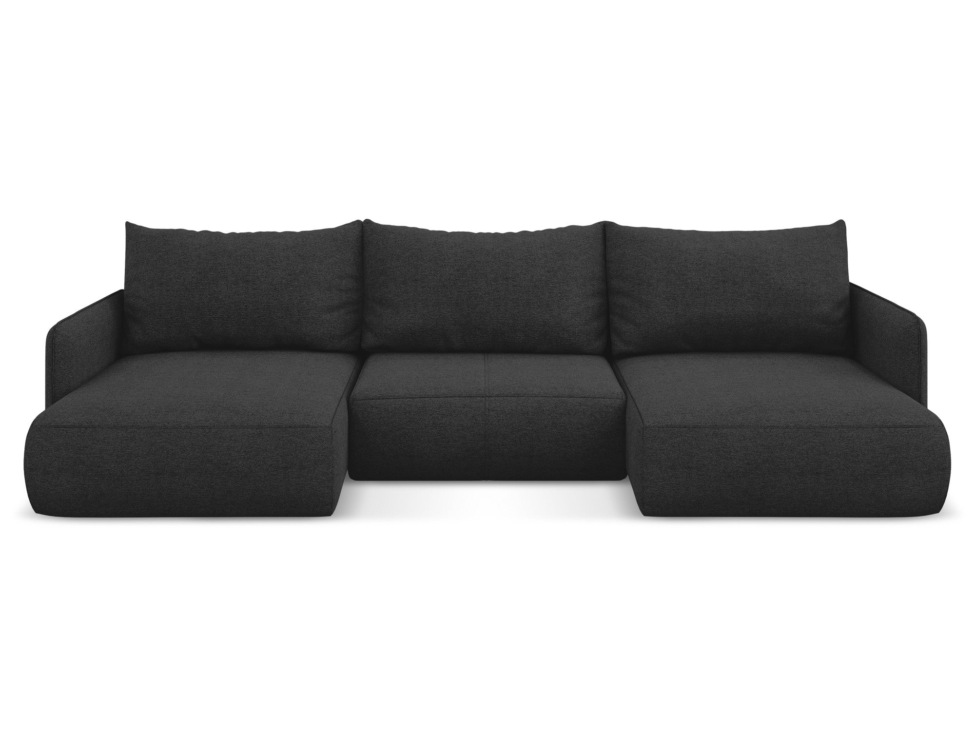 Panoramic Corner Sofa with Sleeping Function NANEA in Anthracite Chenille