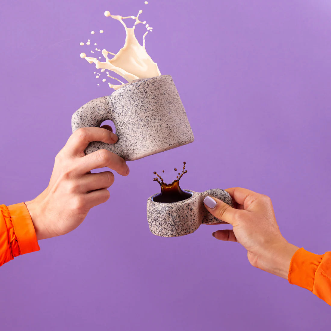 Sada šálků na kávu NEWLITHIC šedá porcelán