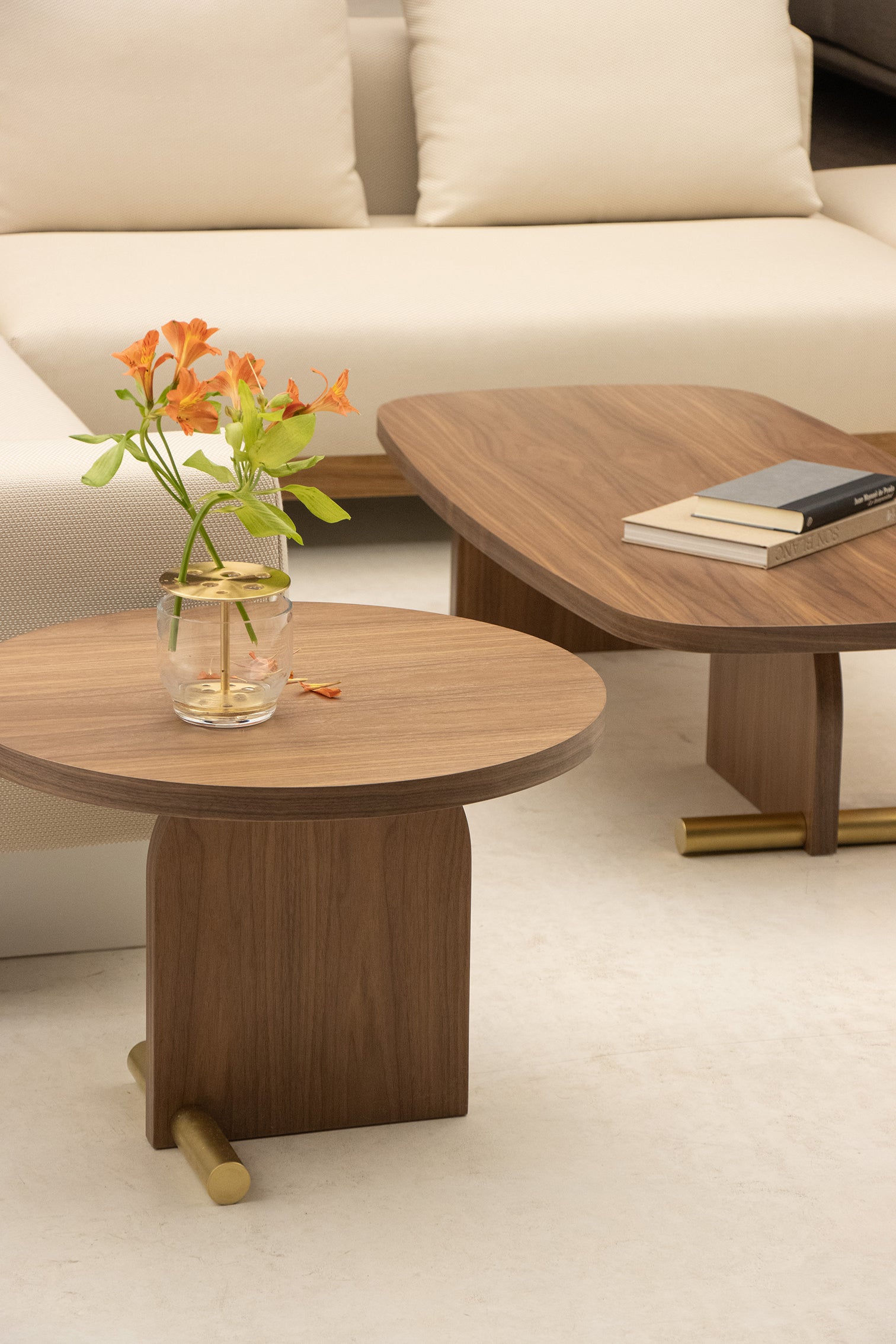 Oval coffee table NOVA wooden veneer