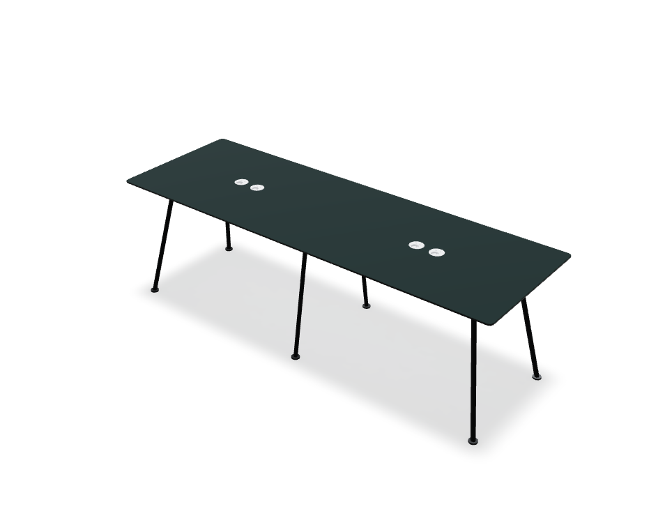 Stół NEW SCHOOL BENCH z mediabox Schuko – metal