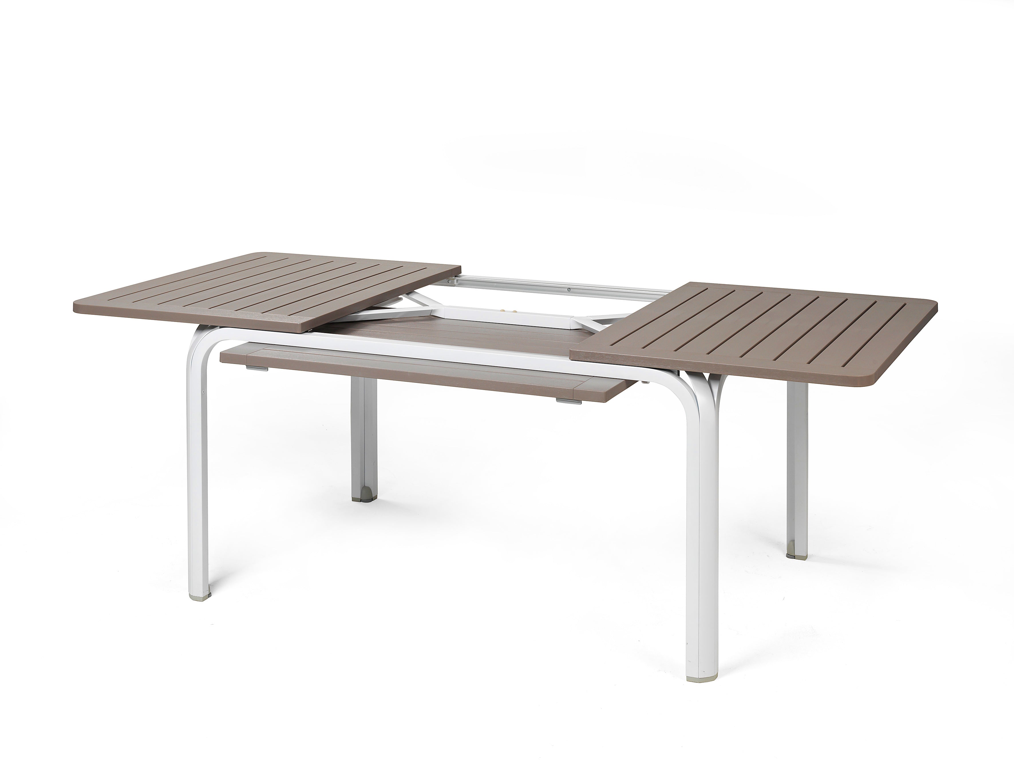ALLORO taupe extendable outdoor table with white base