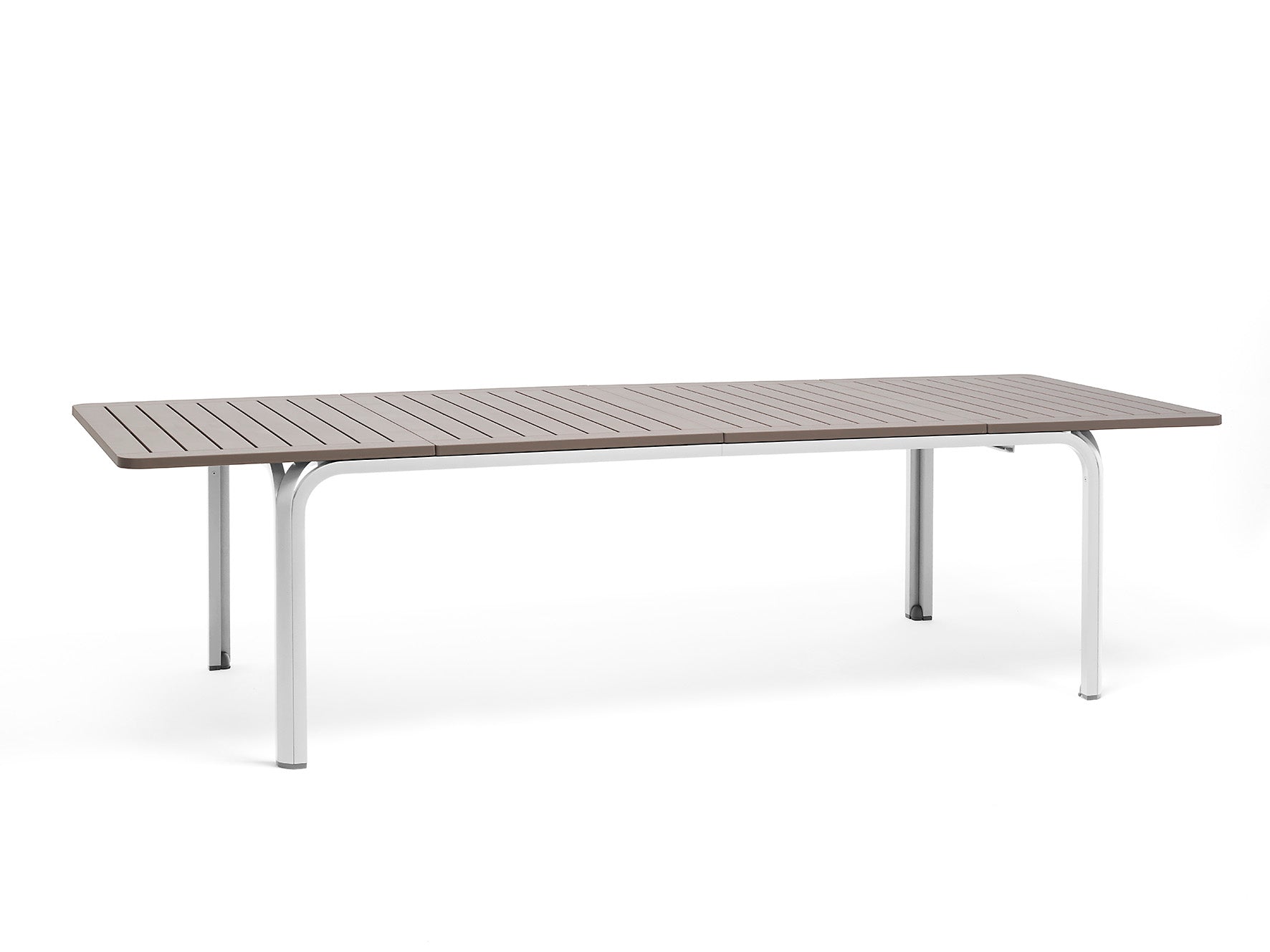 ALLORO taupe extendable outdoor table with white base
