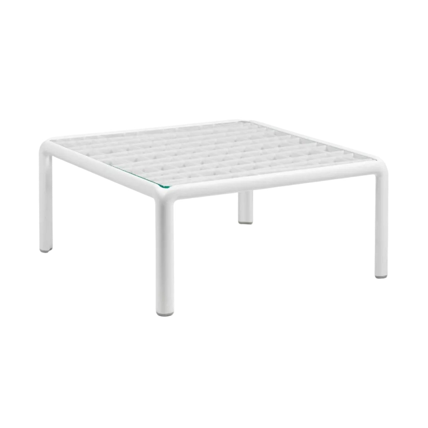 Bílý čtvercový venkovní konferenční stolek KOMODO