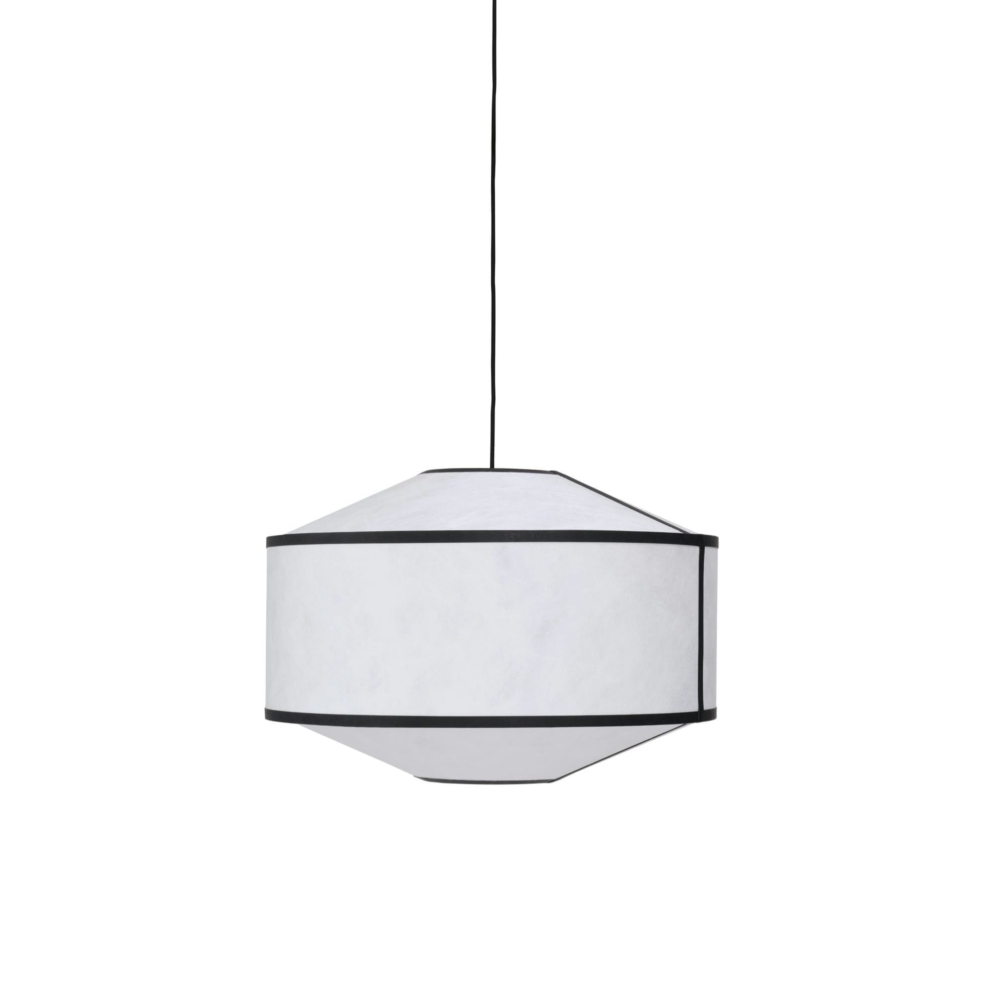 White with black kite hanging lamp with black