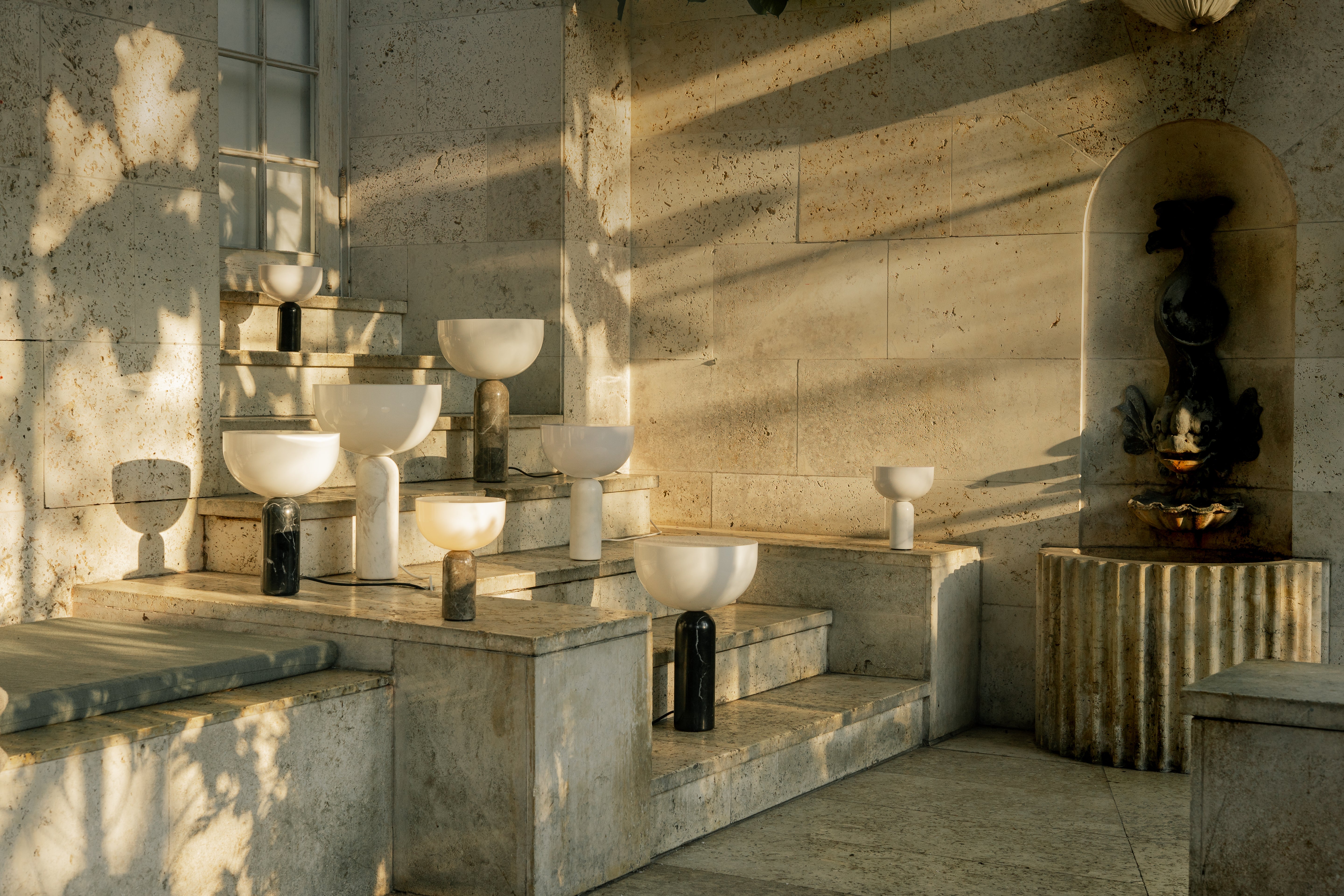 Portable lamp KIZU white marble