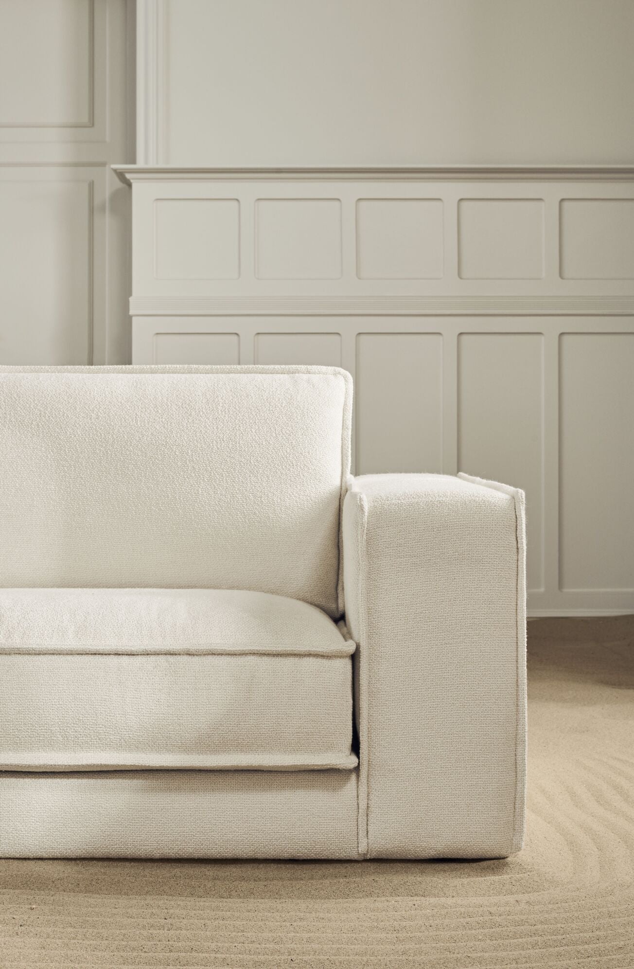 Modulová pohovka NOORA - pravý modul s bílým podstavcem