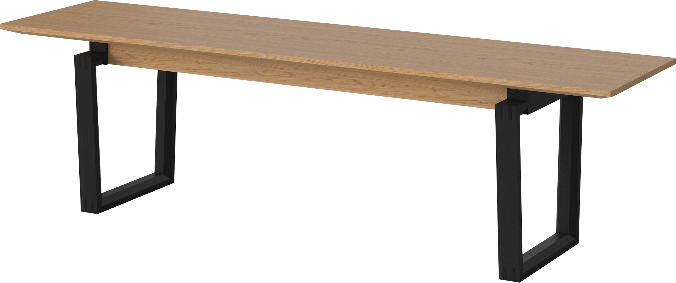 Lavice NORD z dubového dřeva s černým podstavcem