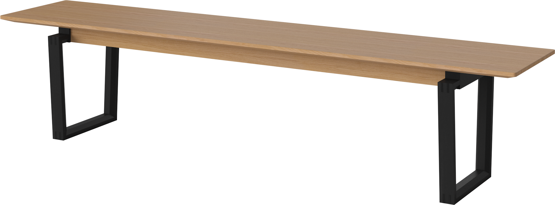 Lavice NORD z dubového dřeva s černým podstavcem
