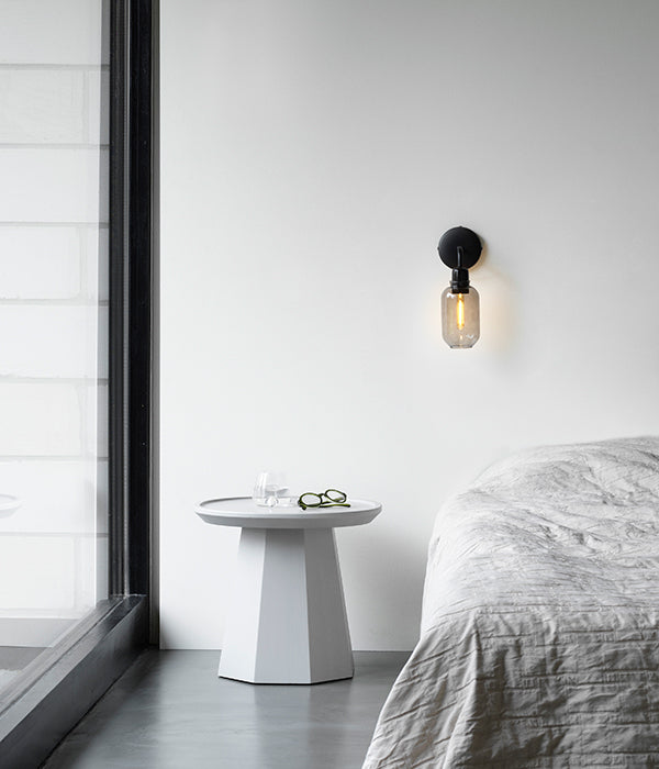 AMP wall lamp with smoked glass and black marble