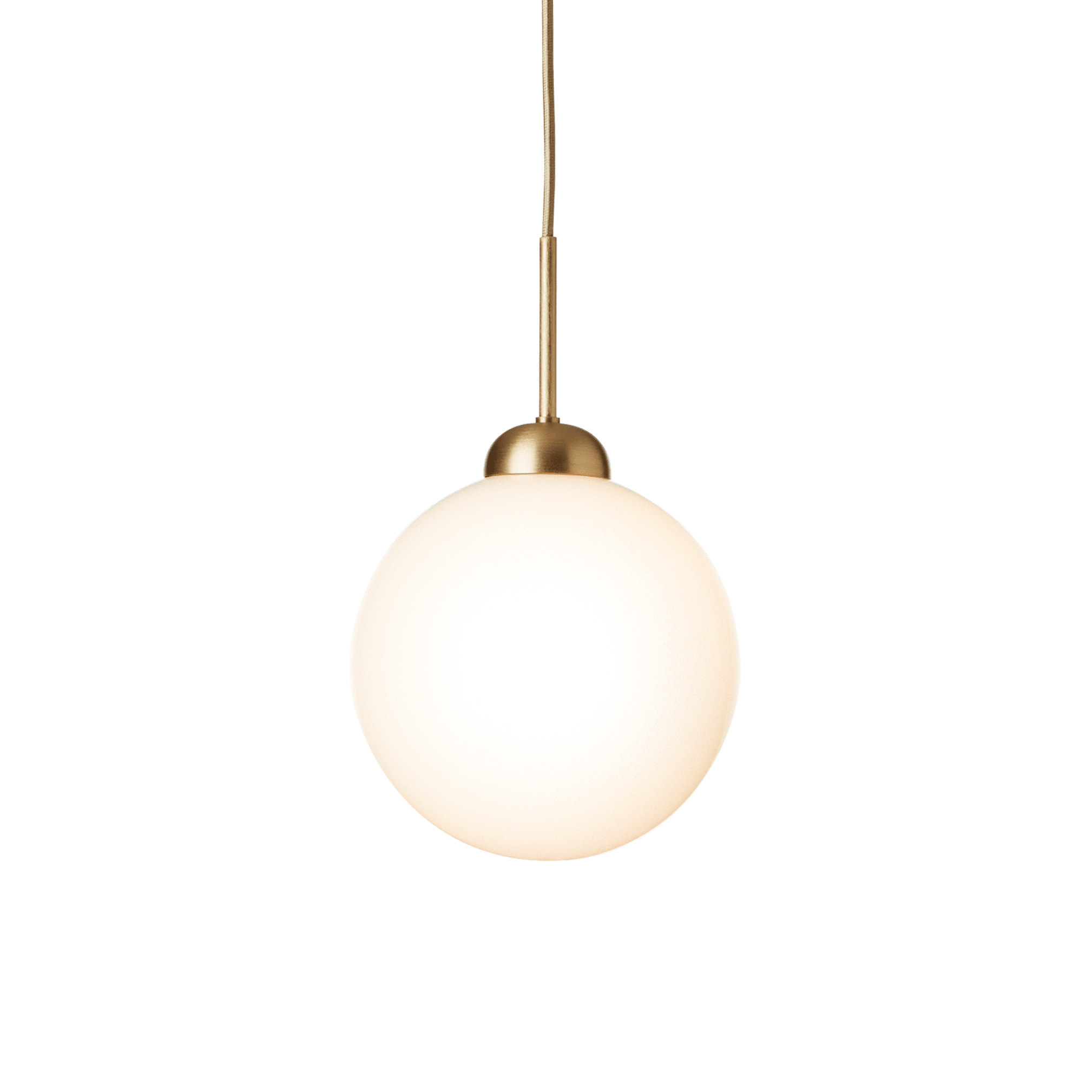 Závěsná lampa APIALES mosazná s opálovým sklem