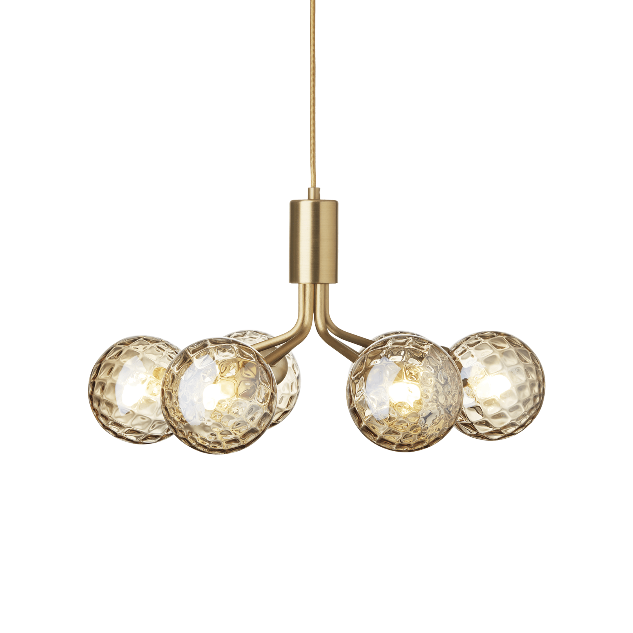 Lampa visící APIALES 6 mosazná se zlatým sklem