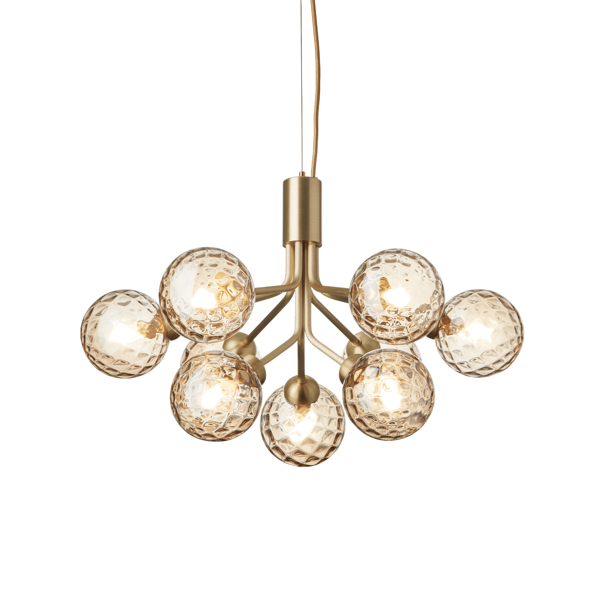 Lampa visící APIALES 9 mosazná se zlatým sklem