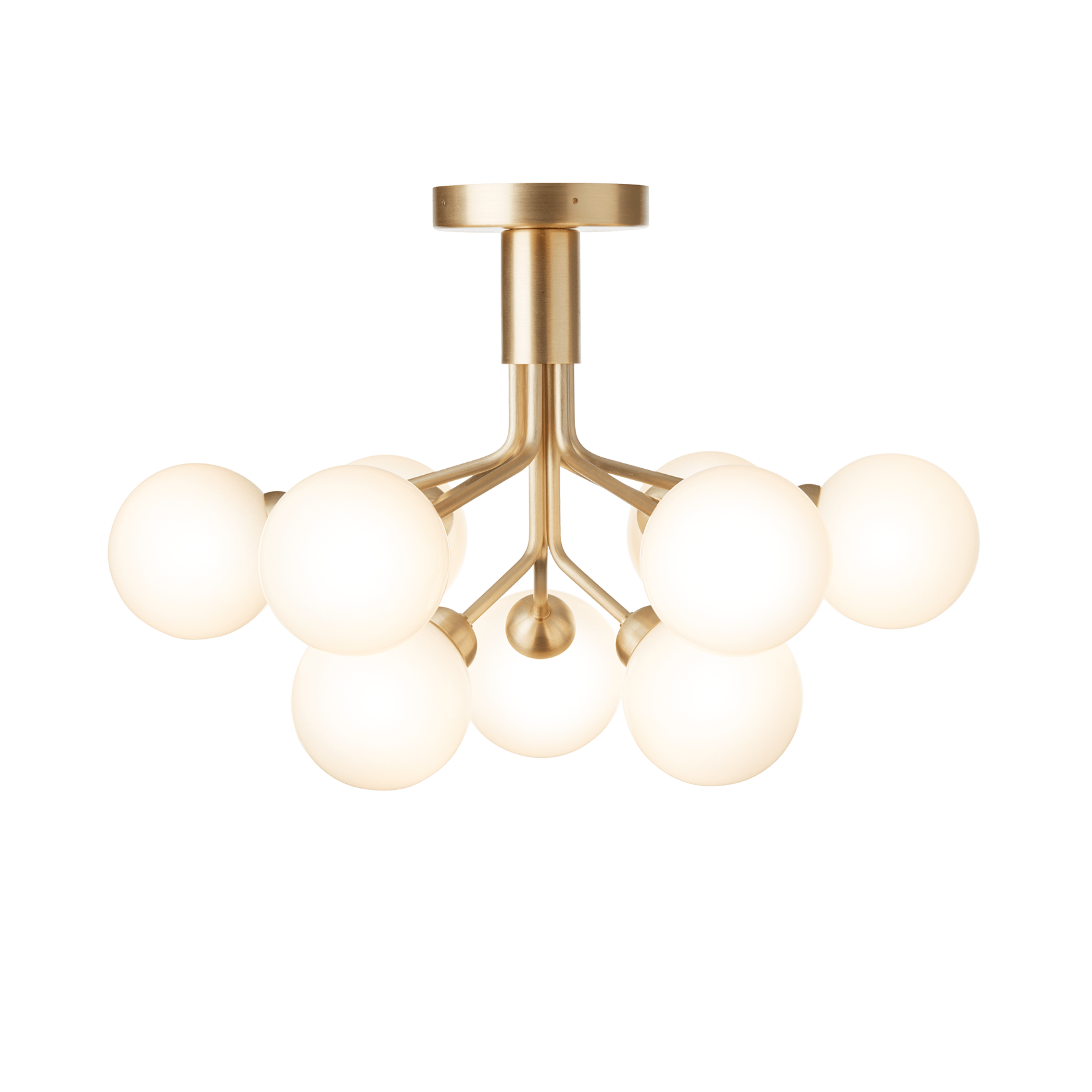 Lampa stropní APIALES 9 mosazná s opálovým sklem