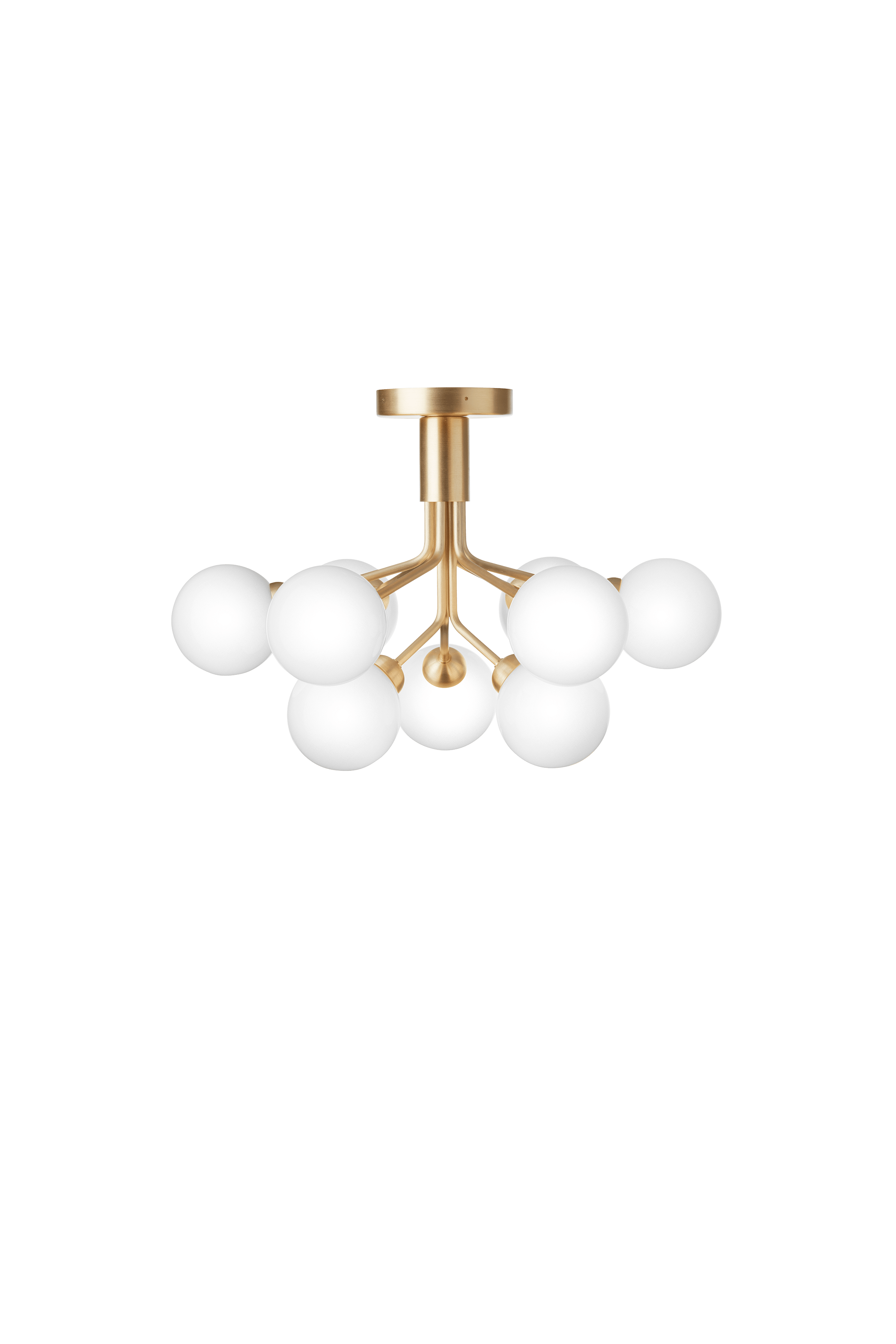 Lampa stropní APIALES 9 mosazná s opálovým sklem